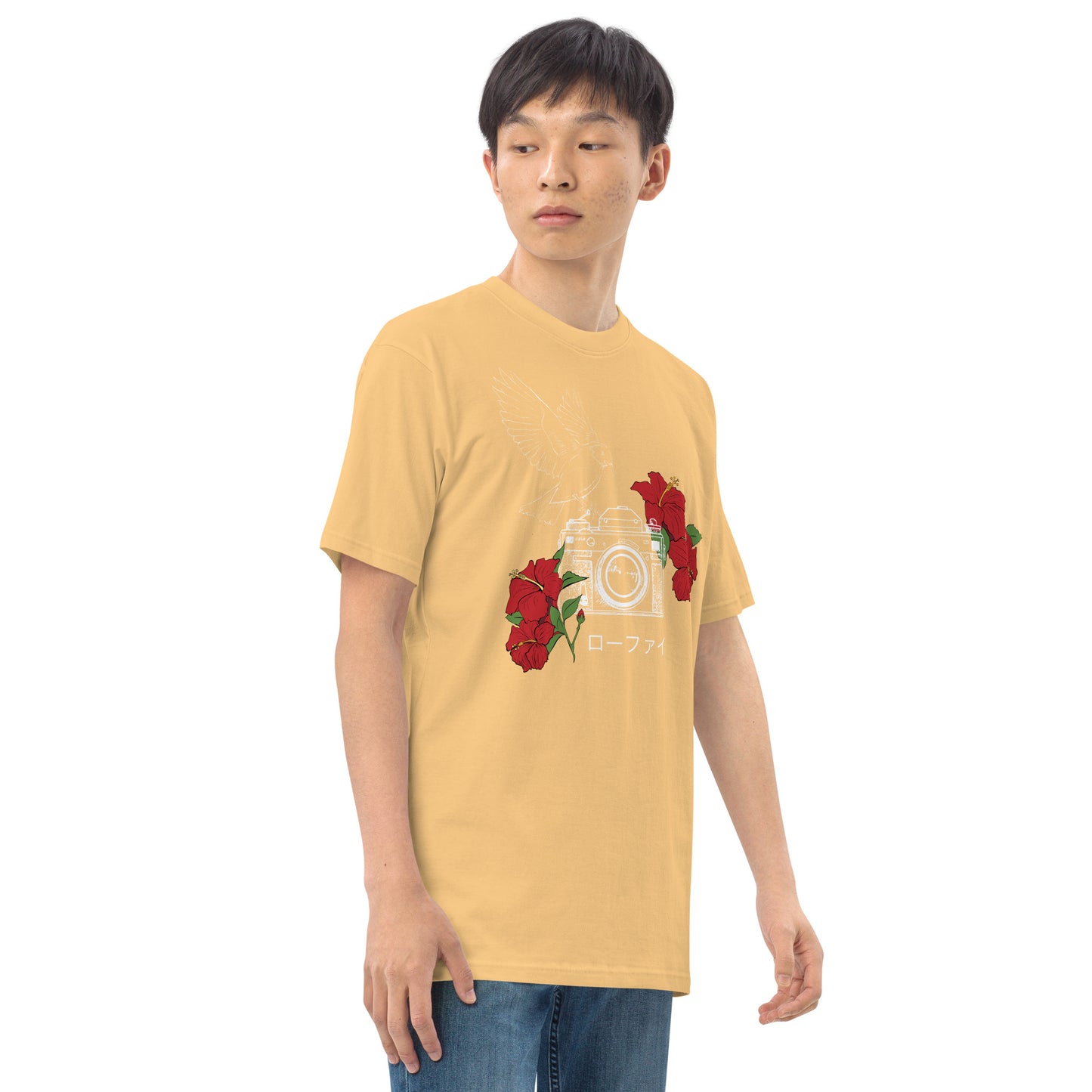 Hibiscus Lo-Fi Camera Men’s Premium Heavyweight Tee