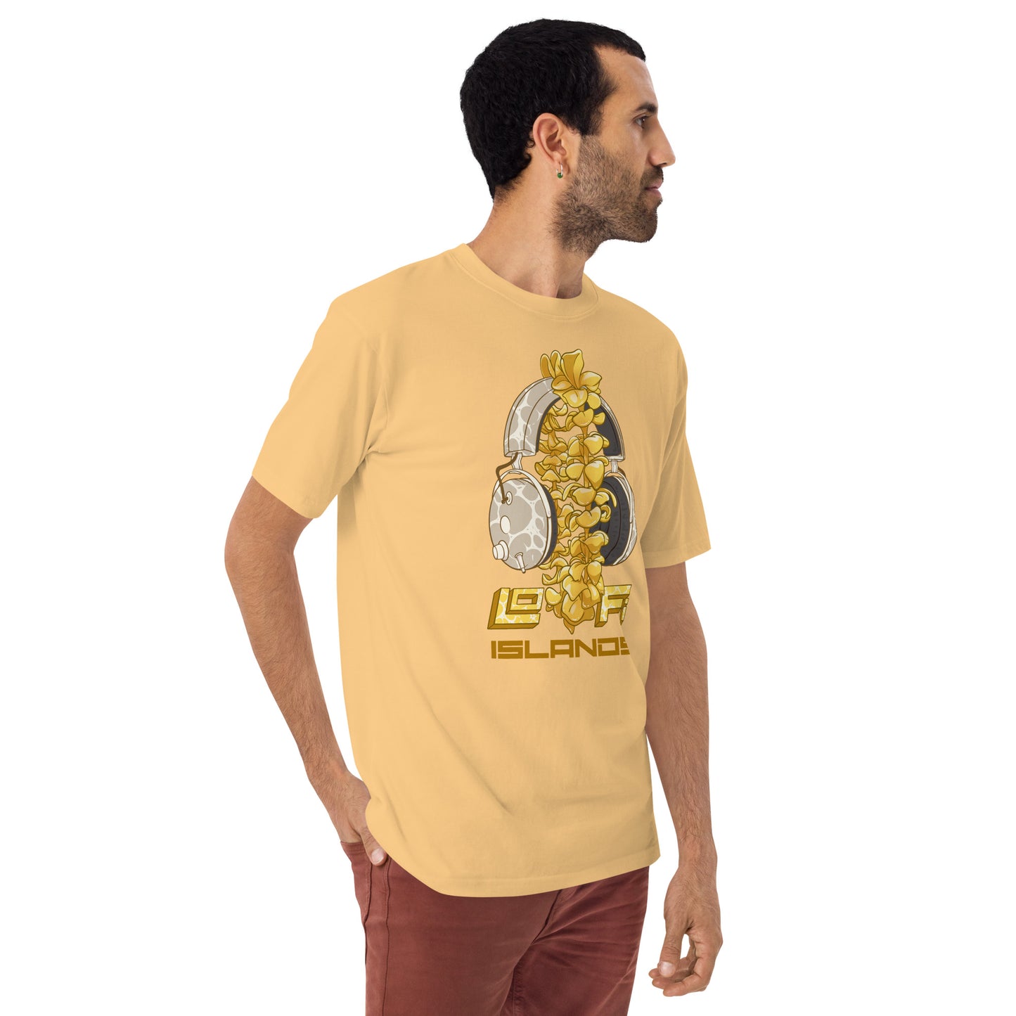 Gold Lei Headphones Men’s Premium Heavyweight Tee