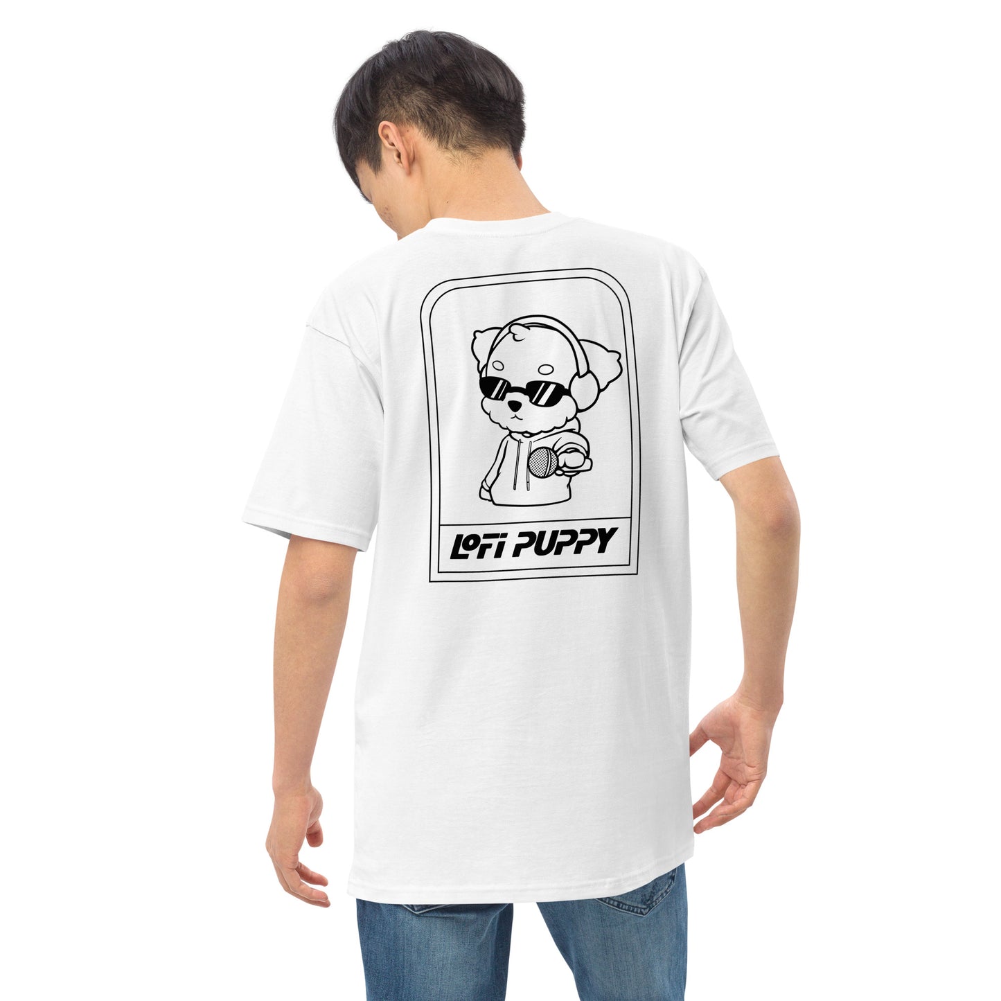 Lo-Fi Puppy B&W Men’s Premium Heavyweight Tee