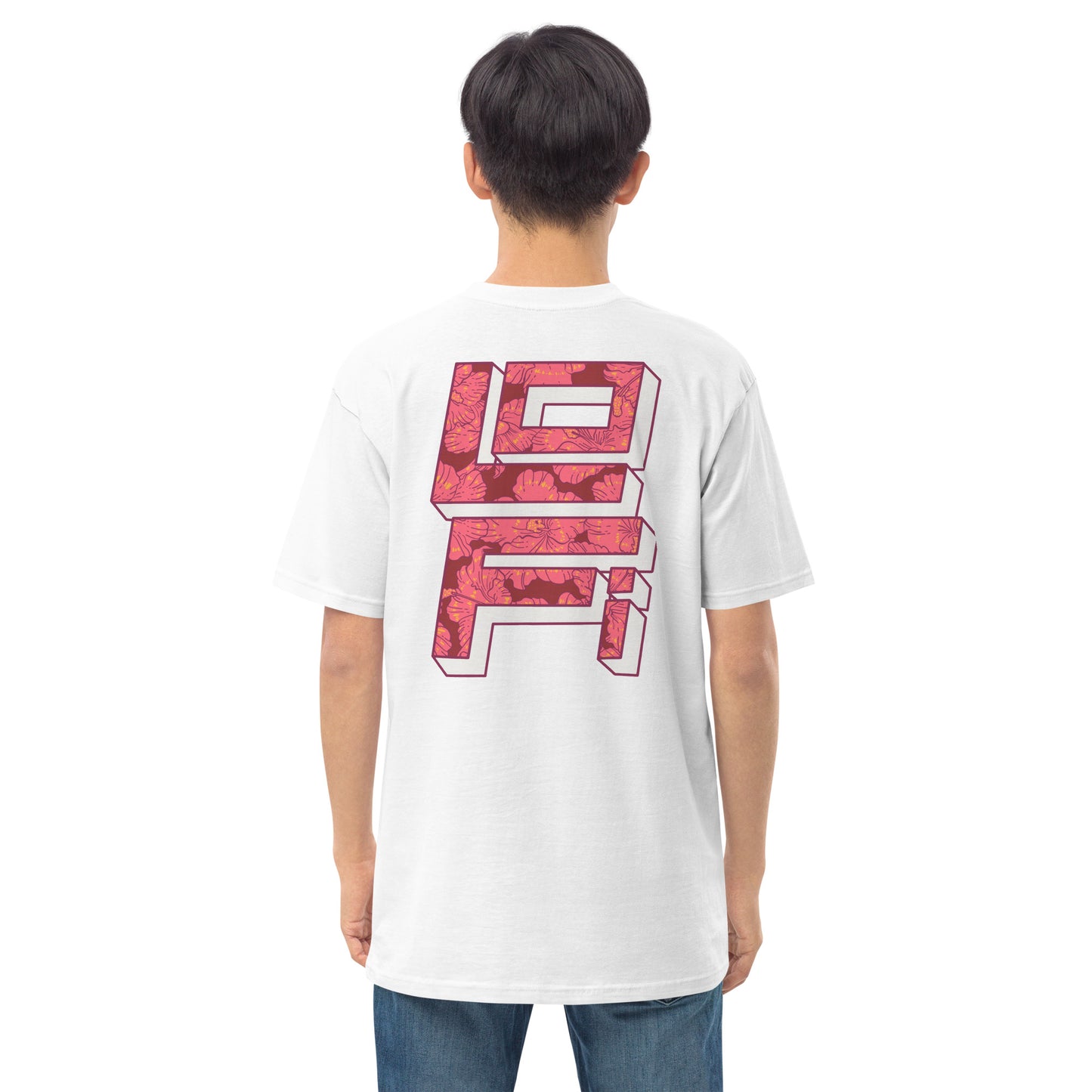 Lo-Fi Red Hibiscus Men’s Premium Heavyweight Tee