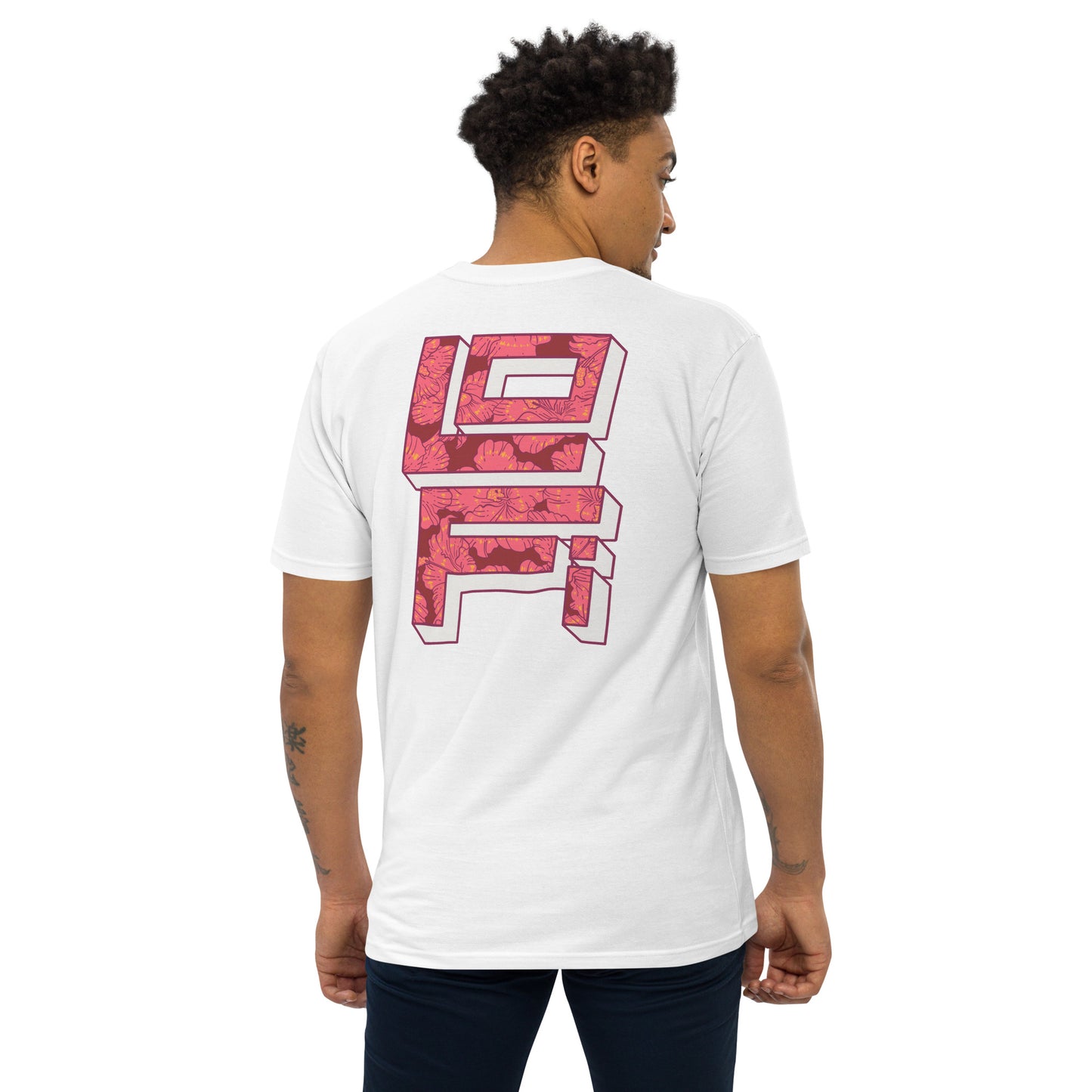 Lo-Fi Red Hibiscus Men’s Premium Heavyweight Tee