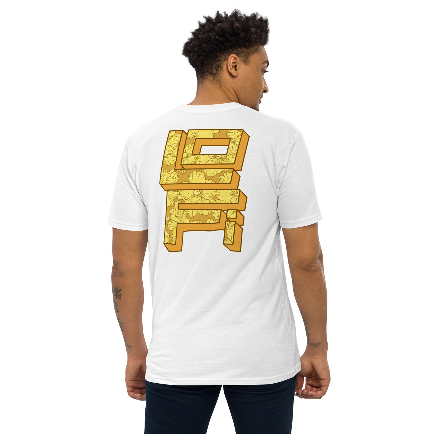 Lo-Fi Gold Hibiscus Men’s Premium Heavyweight Tee