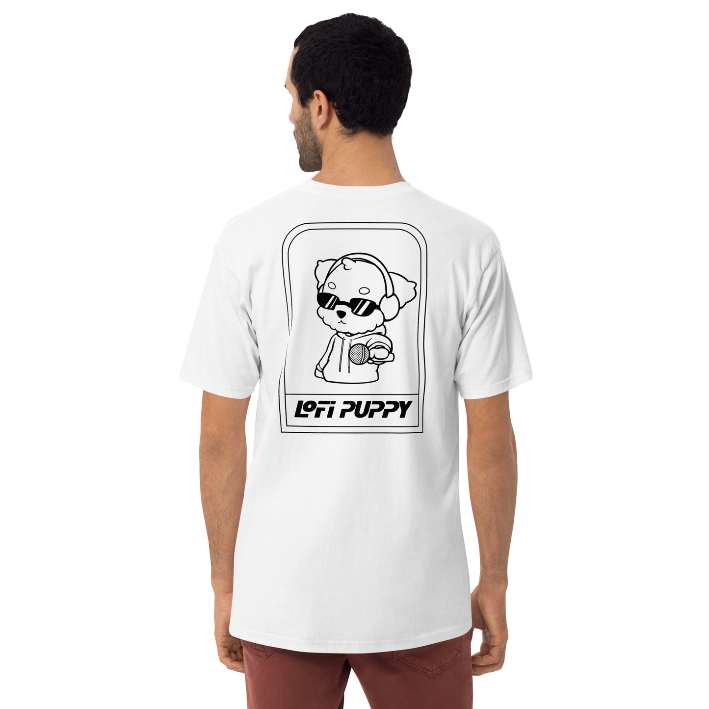 Lo-Fi Puppy B&W Men’s Premium Heavyweight Tee