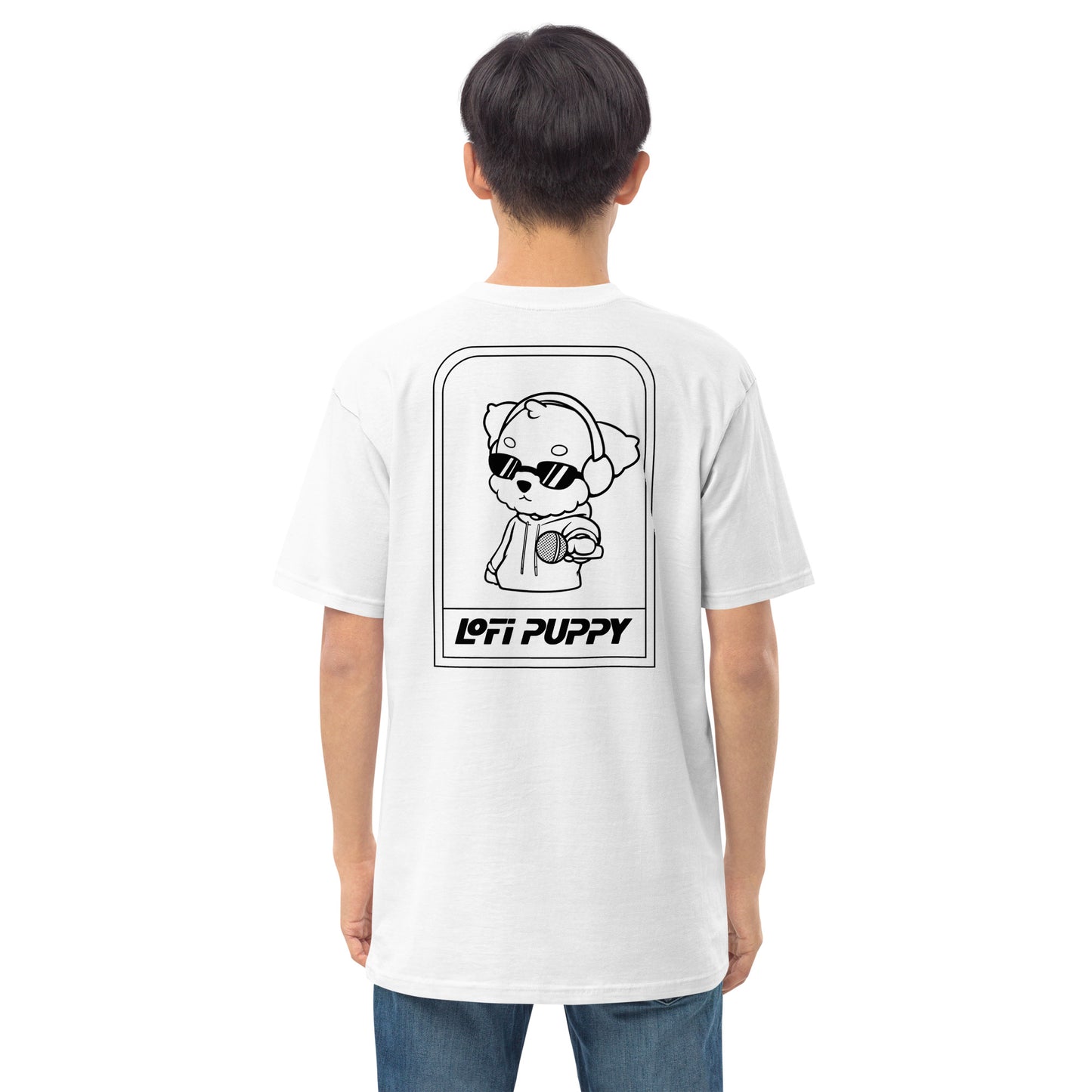 Lo-Fi Puppy B&W Men’s Premium Heavyweight Tee