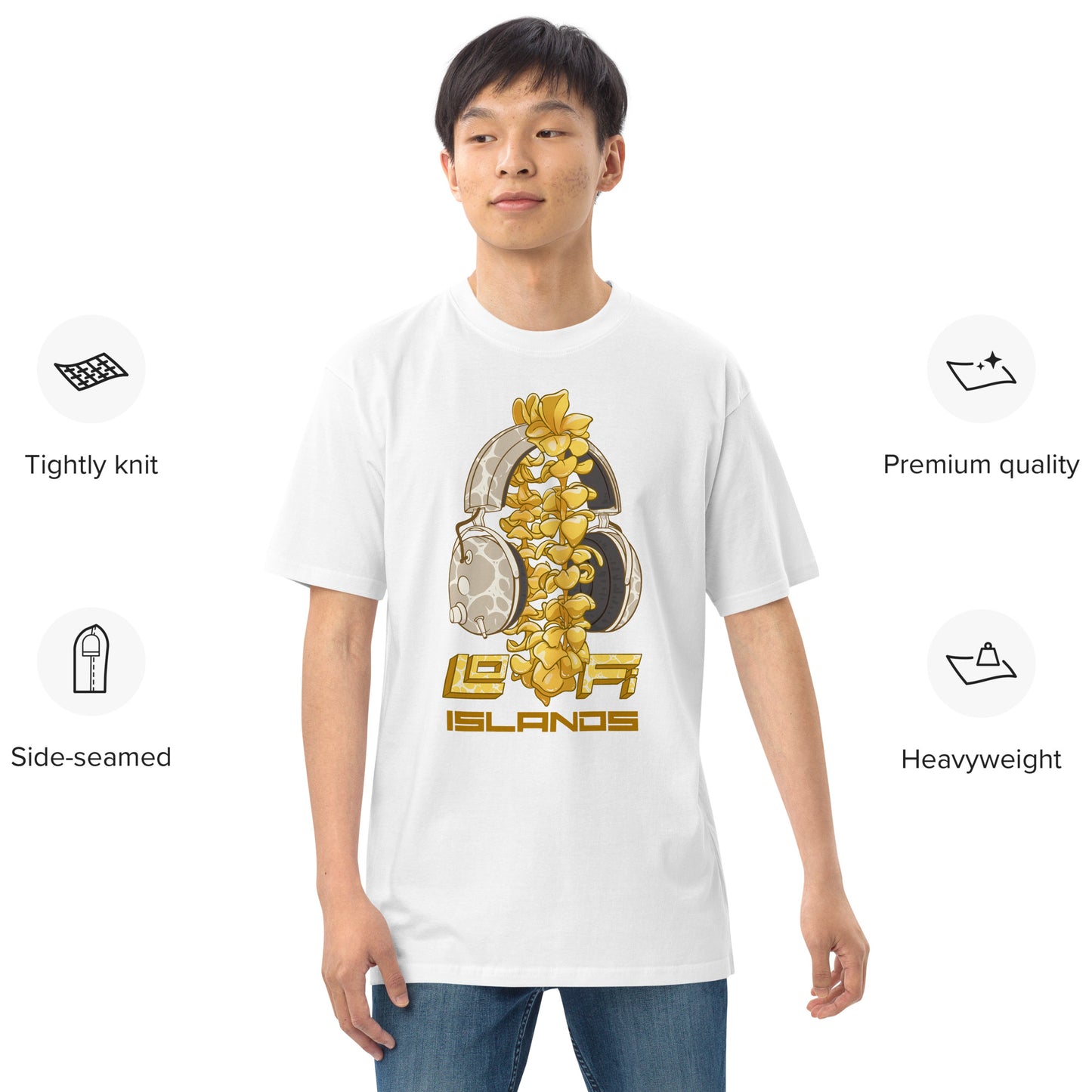 Gold Lei Headphones Men’s Premium Heavyweight Tee