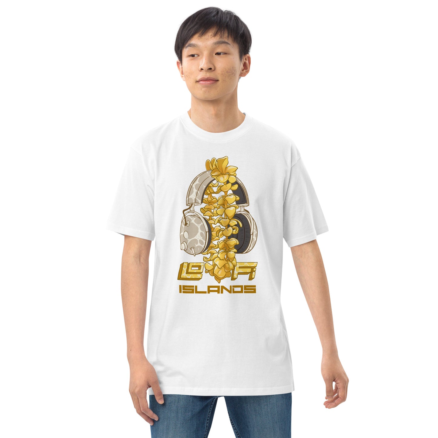 Gold Lei Headphones Men’s Premium Heavyweight Tee