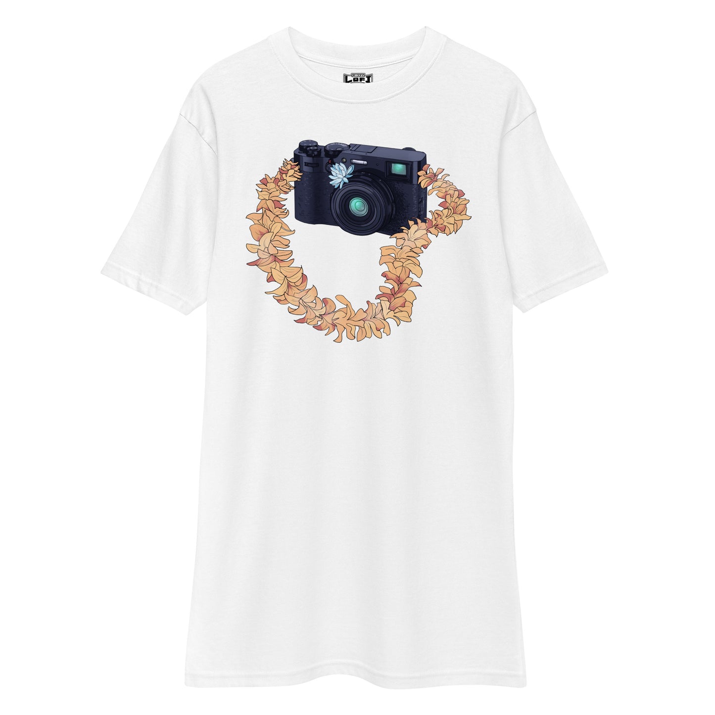 Vintage Camera Flower Lei Men’s Premium Heavyweight Tee