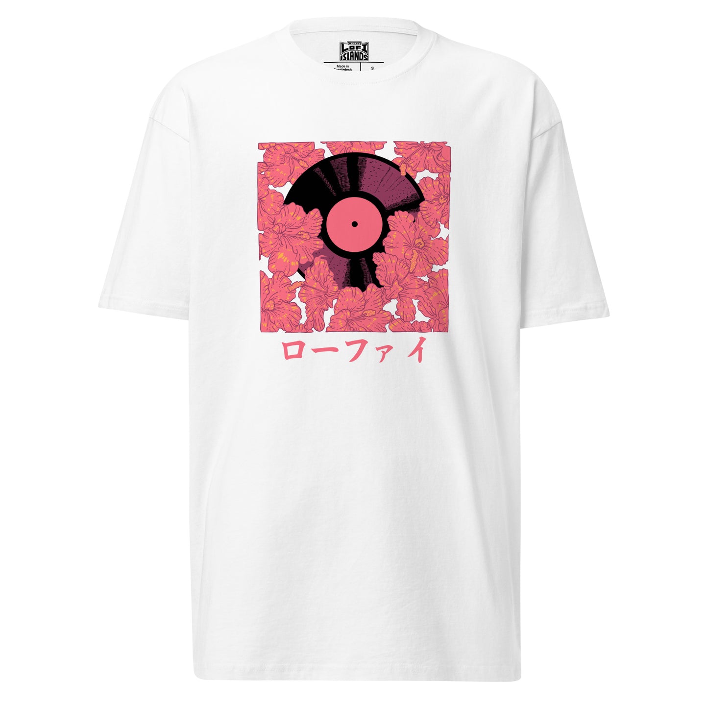 Lo-Fi Red Hibiscus Men’s Premium Heavyweight Tee