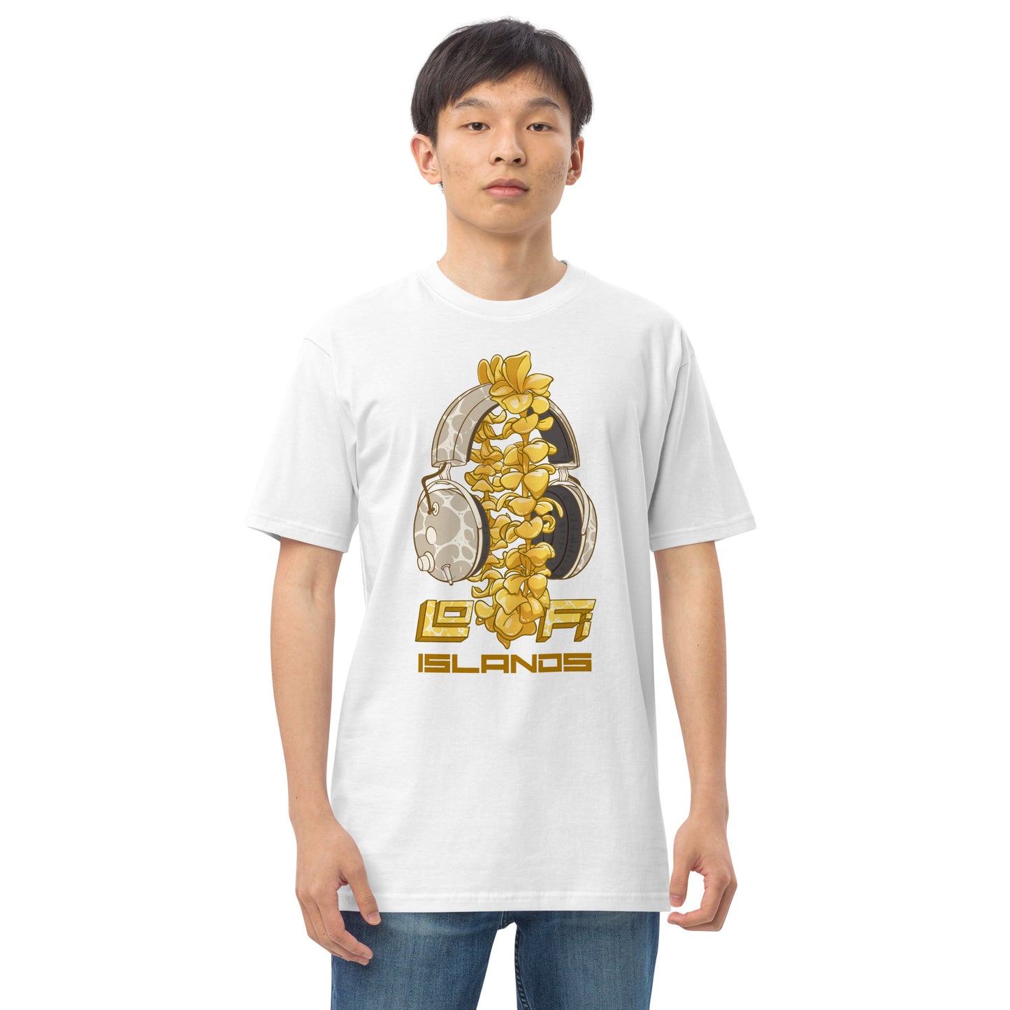 Gold Lei Headphones Men’s Premium Heavyweight Tee