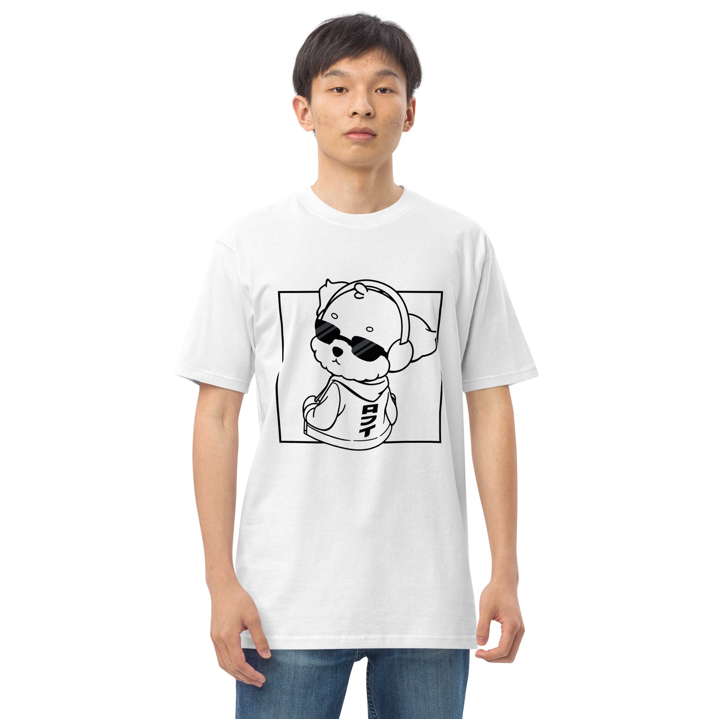 Lo-Fi Puppy B&W Men’s Premium Heavyweight Tee