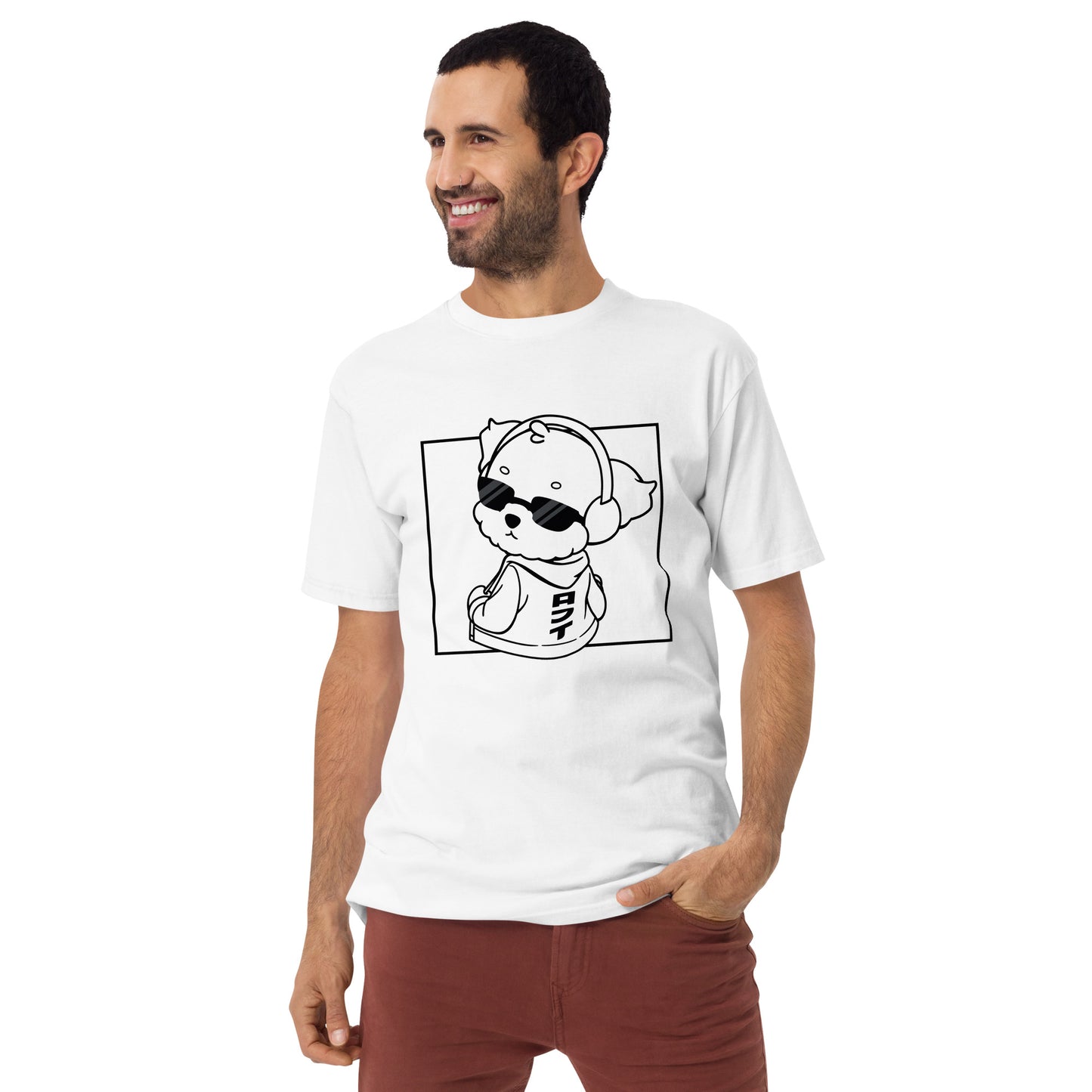 Lo-Fi Puppy B&W Men’s Premium Heavyweight Tee