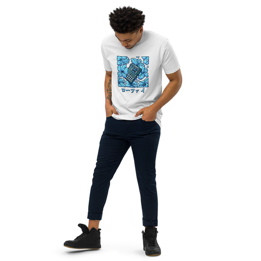 Blue Hibiscus Remix Men’s Premium Heavyweight Tee