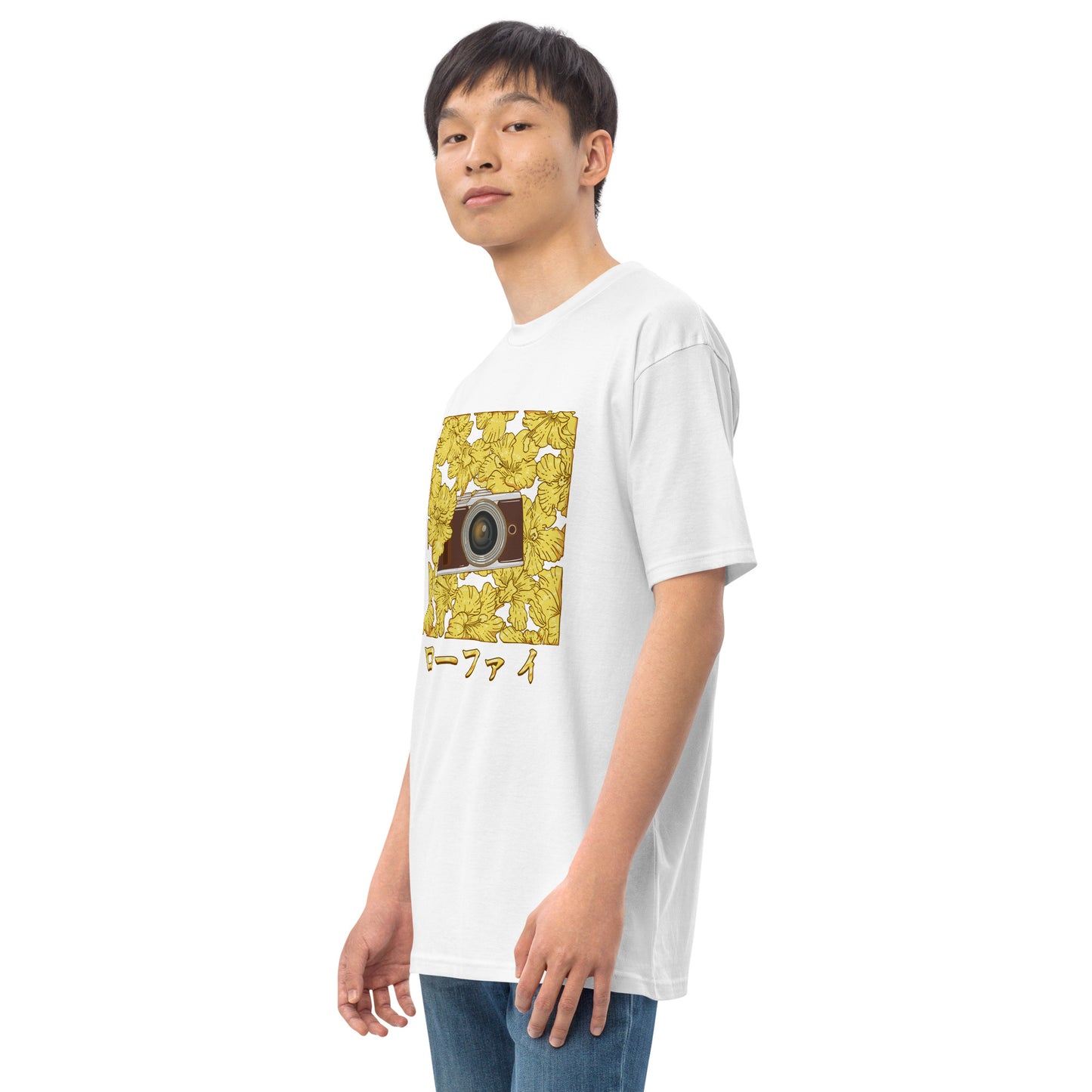 Lo-Fi Gold Hibiscus Men’s Premium Heavyweight Tee