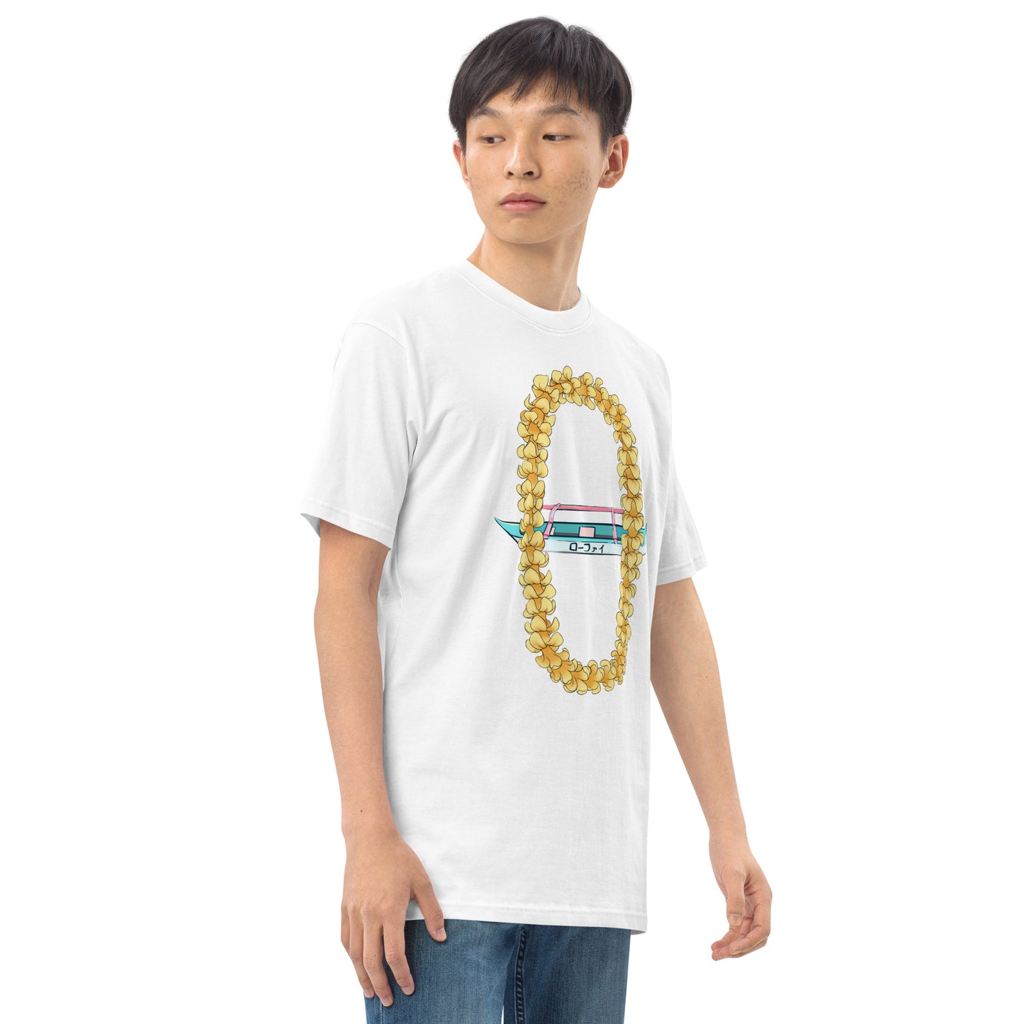 Puakenikeni Lei Canoe Men’s Premium Heavyweight Tee