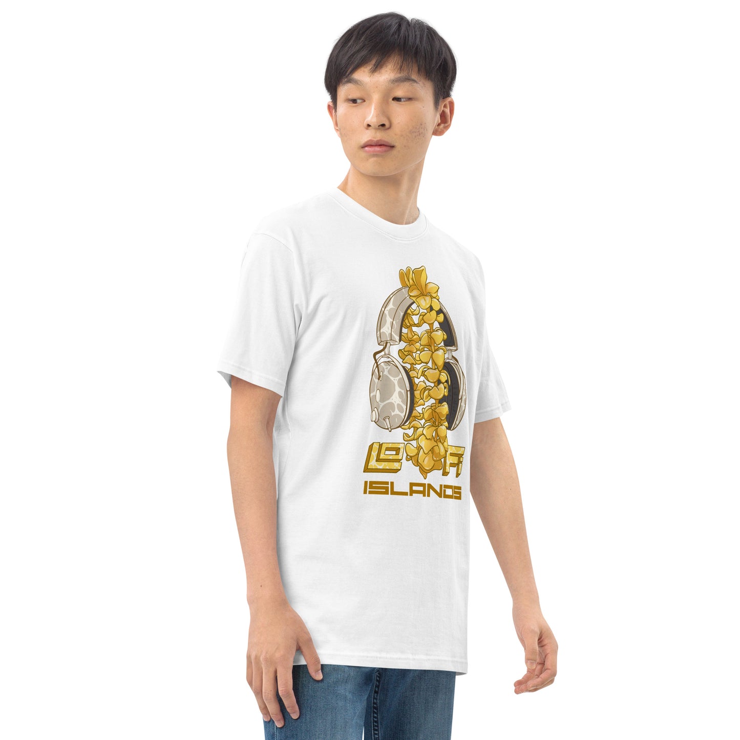 Gold Lei Headphones Men’s Premium Heavyweight Tee