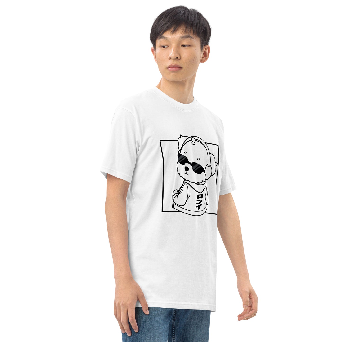 Lo-Fi Puppy B&W Men’s Premium Heavyweight Tee