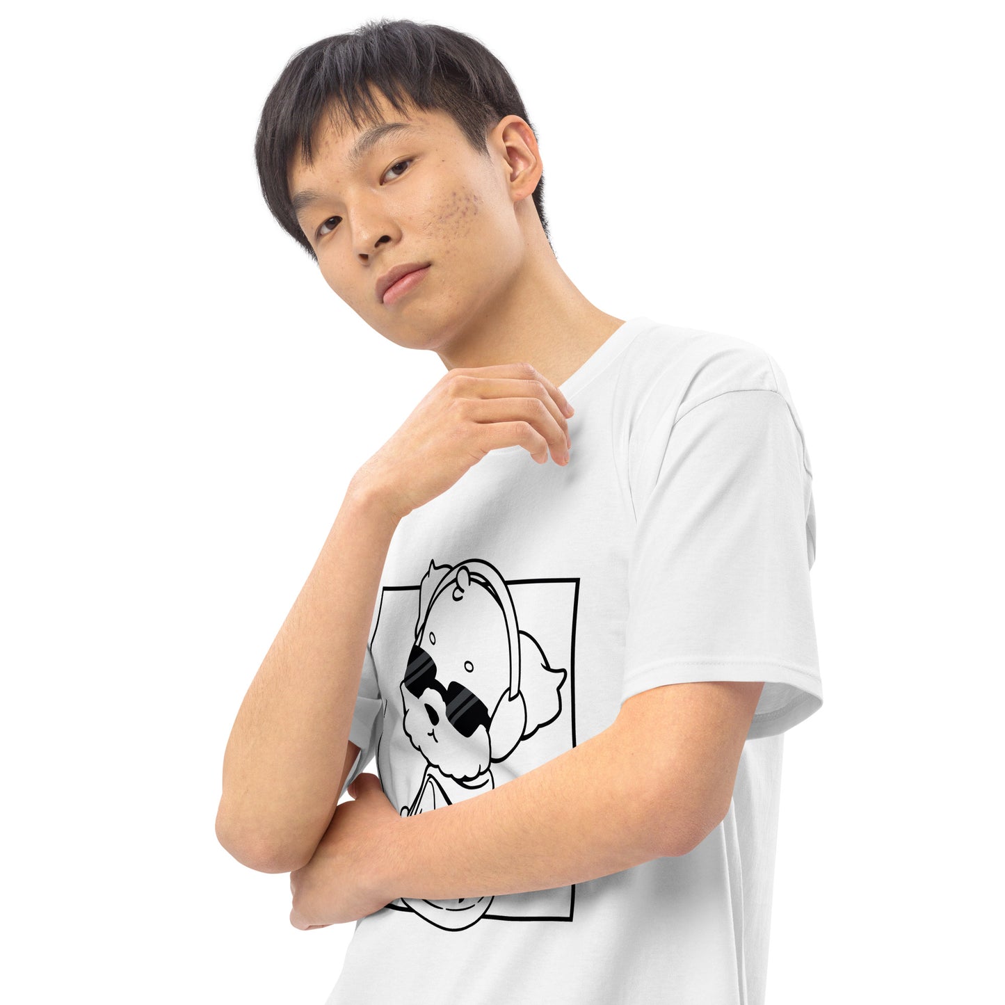 Lo-Fi Puppy B&W Men’s Premium Heavyweight Tee