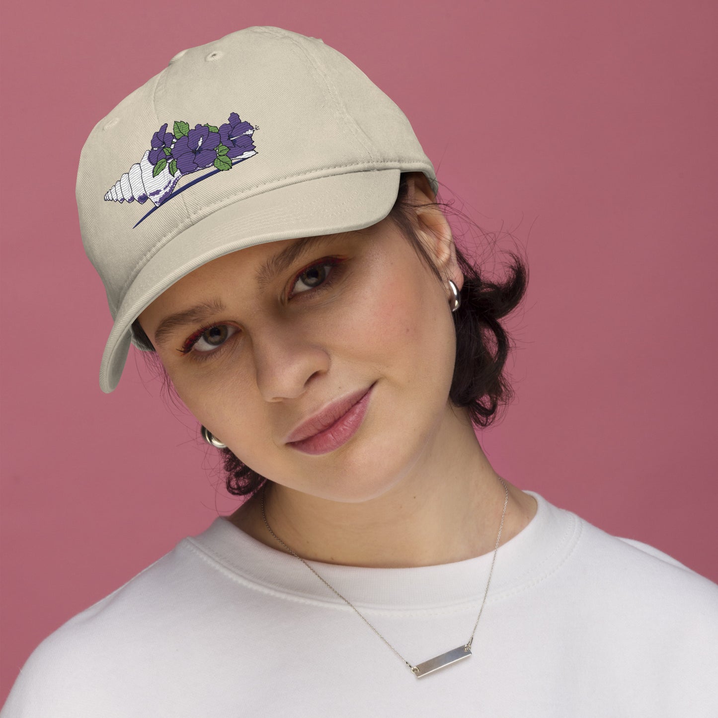 Hibiscus Seashell Organic Dad Hat