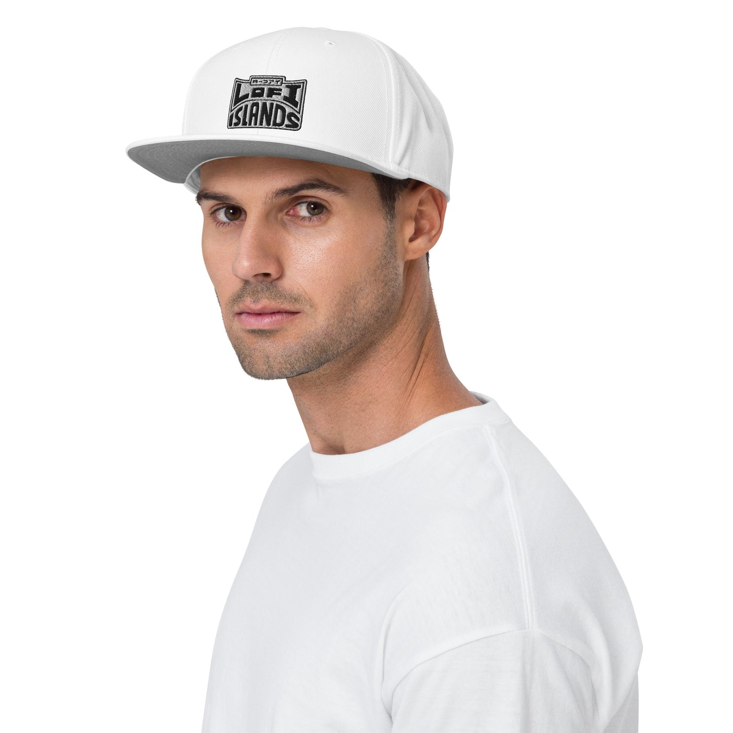 Lo-Fi Islands White Snapback Hat