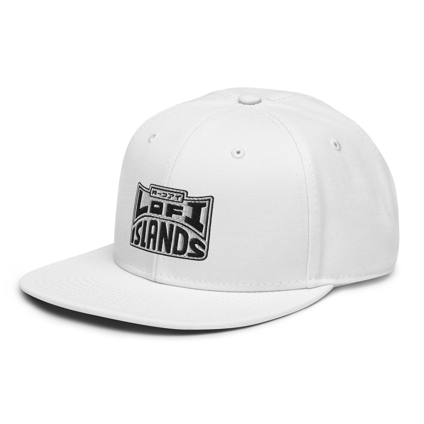 Lo-Fi Islands White Snapback Hat