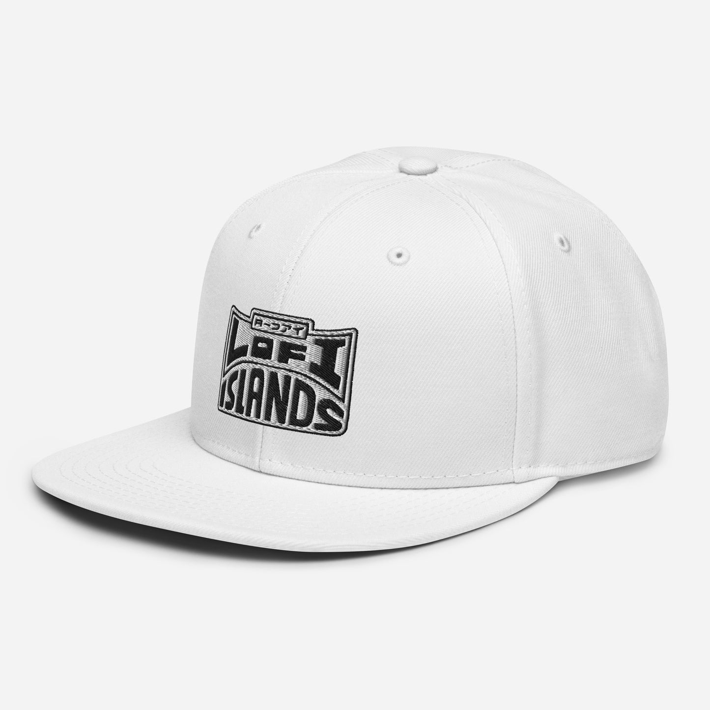 Lo-Fi Islands White Snapback Hat