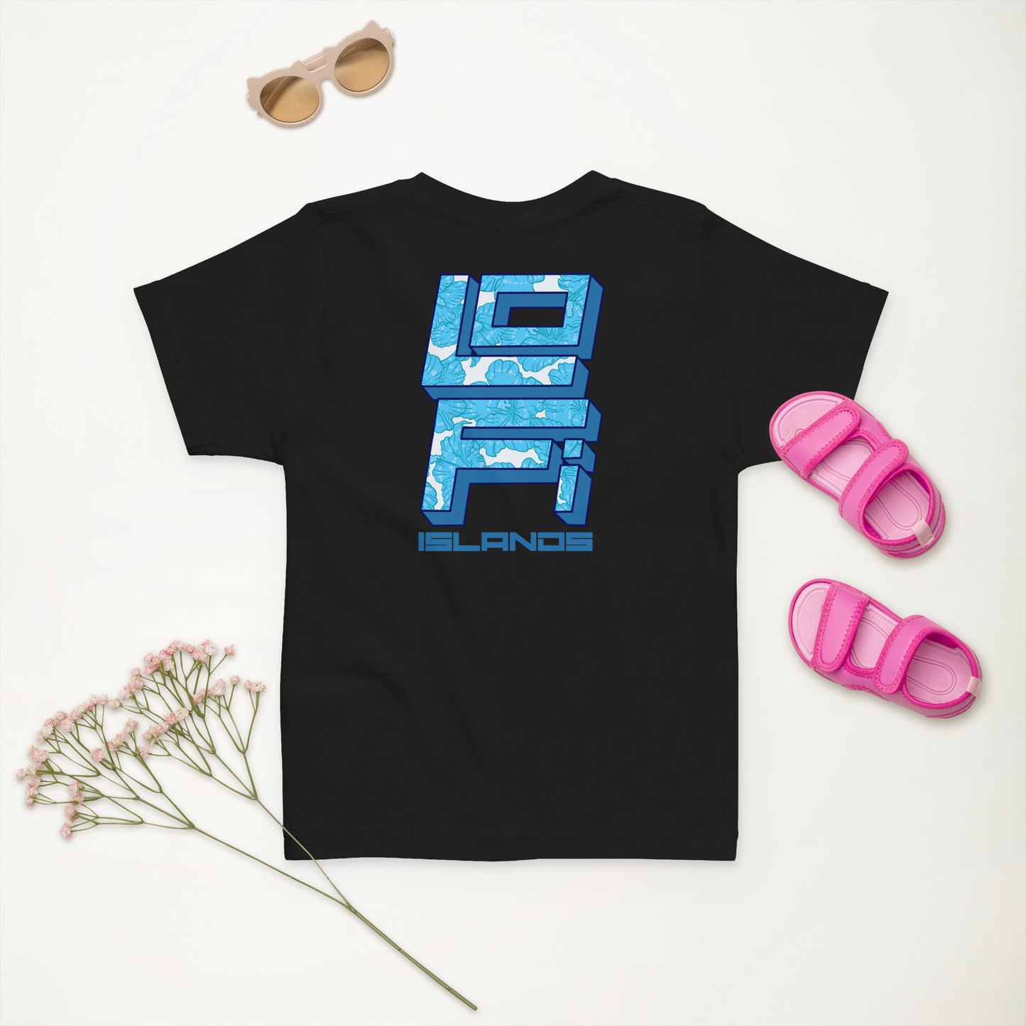 Blue Hibiscus Hawaii Toddler Jersey T-Shirt