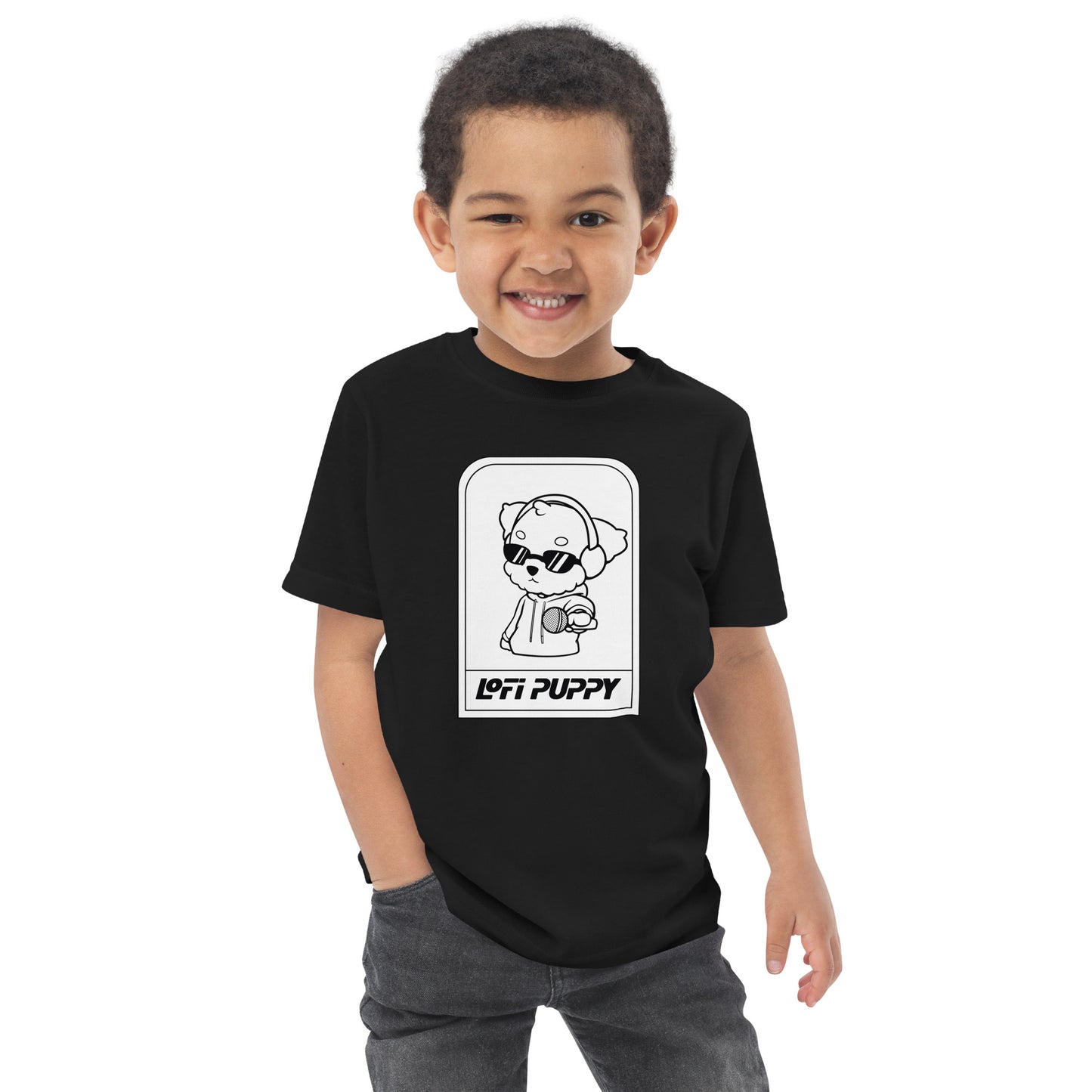 Lo-Fi Puppy B&W Toddler Jersey T-Shirt