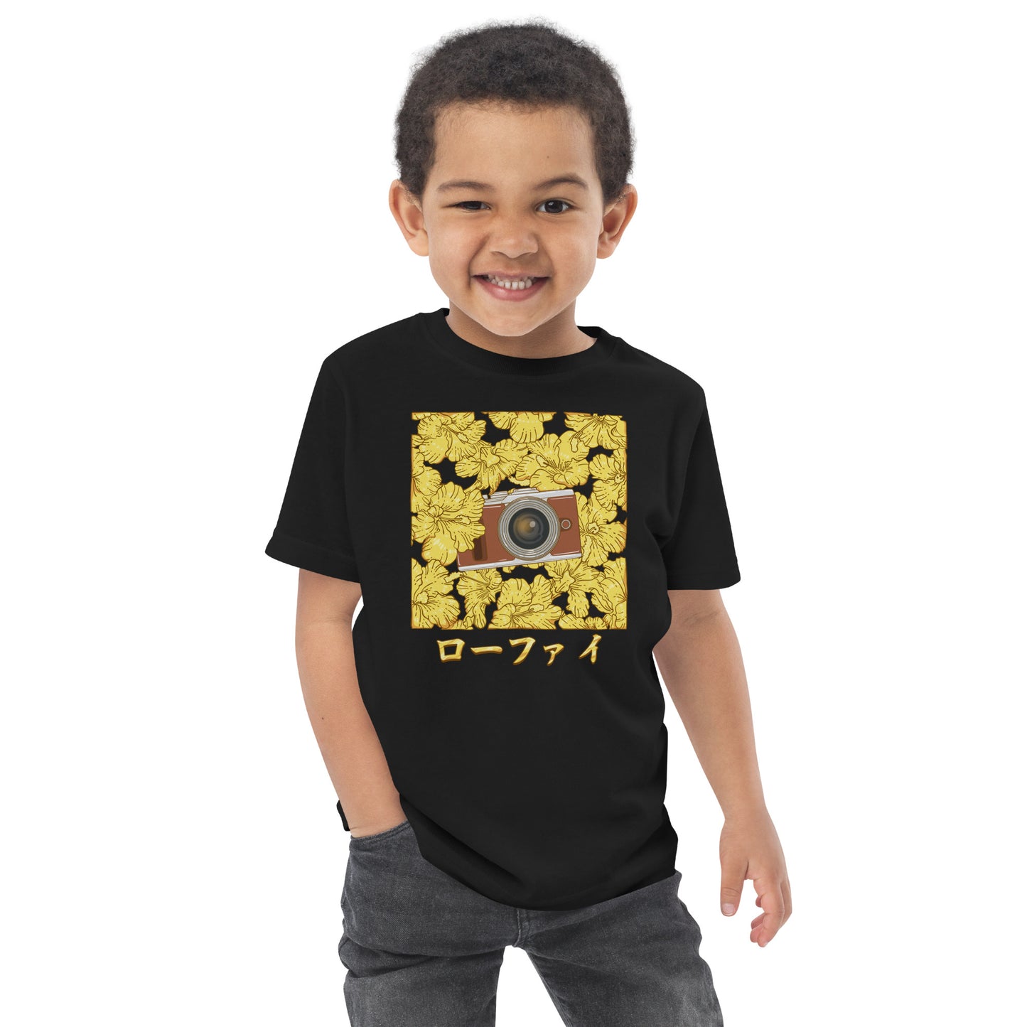 Gold Hibiscus Lo-Fi Camera Toddler Jersey T-Shirt