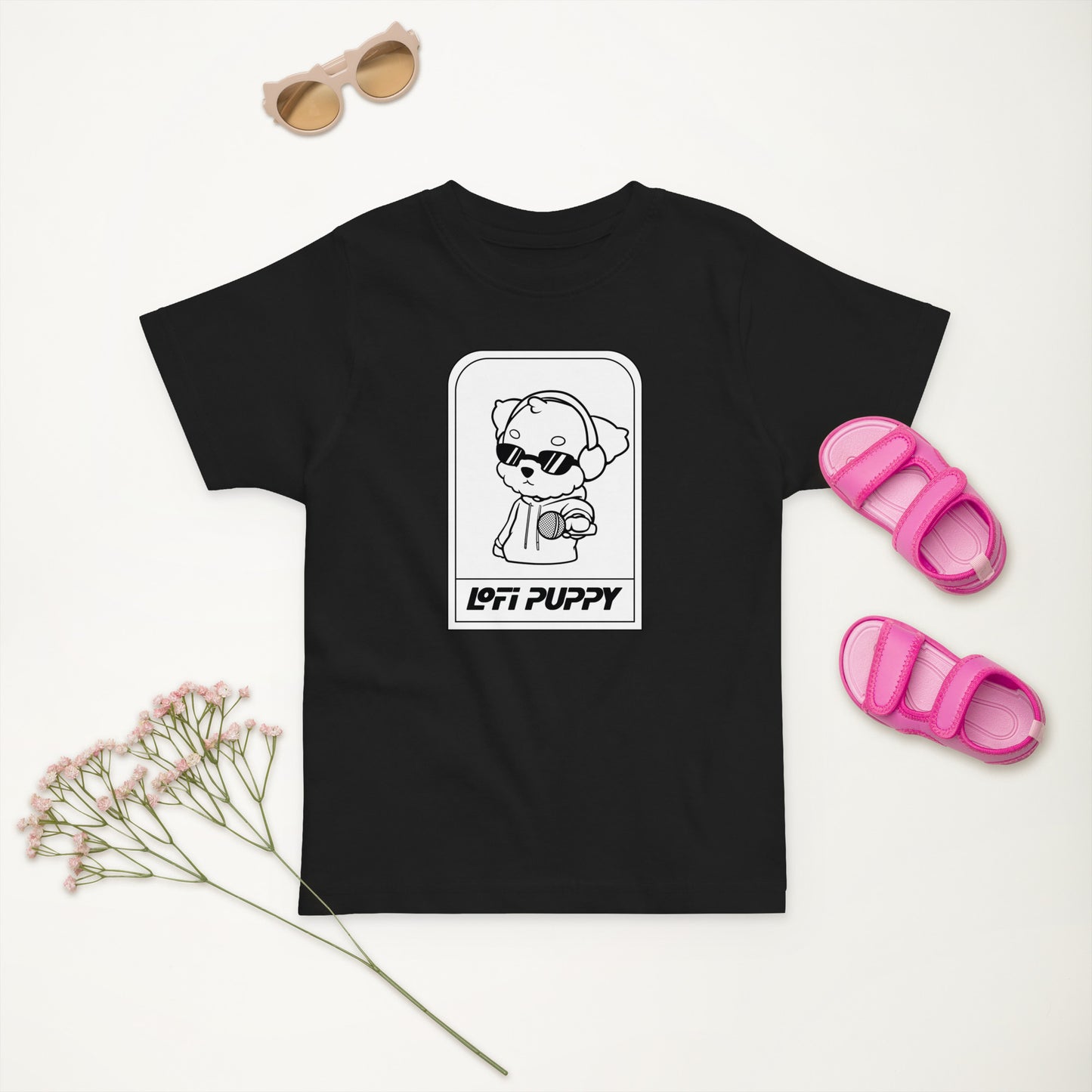 Lo-Fi Puppy B&W Toddler Jersey T-Shirt