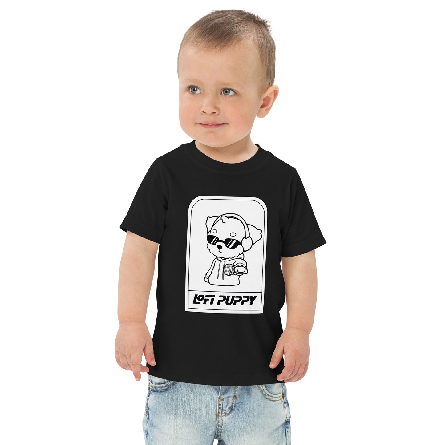 Lo-Fi Puppy B&W Toddler Jersey T-Shirt