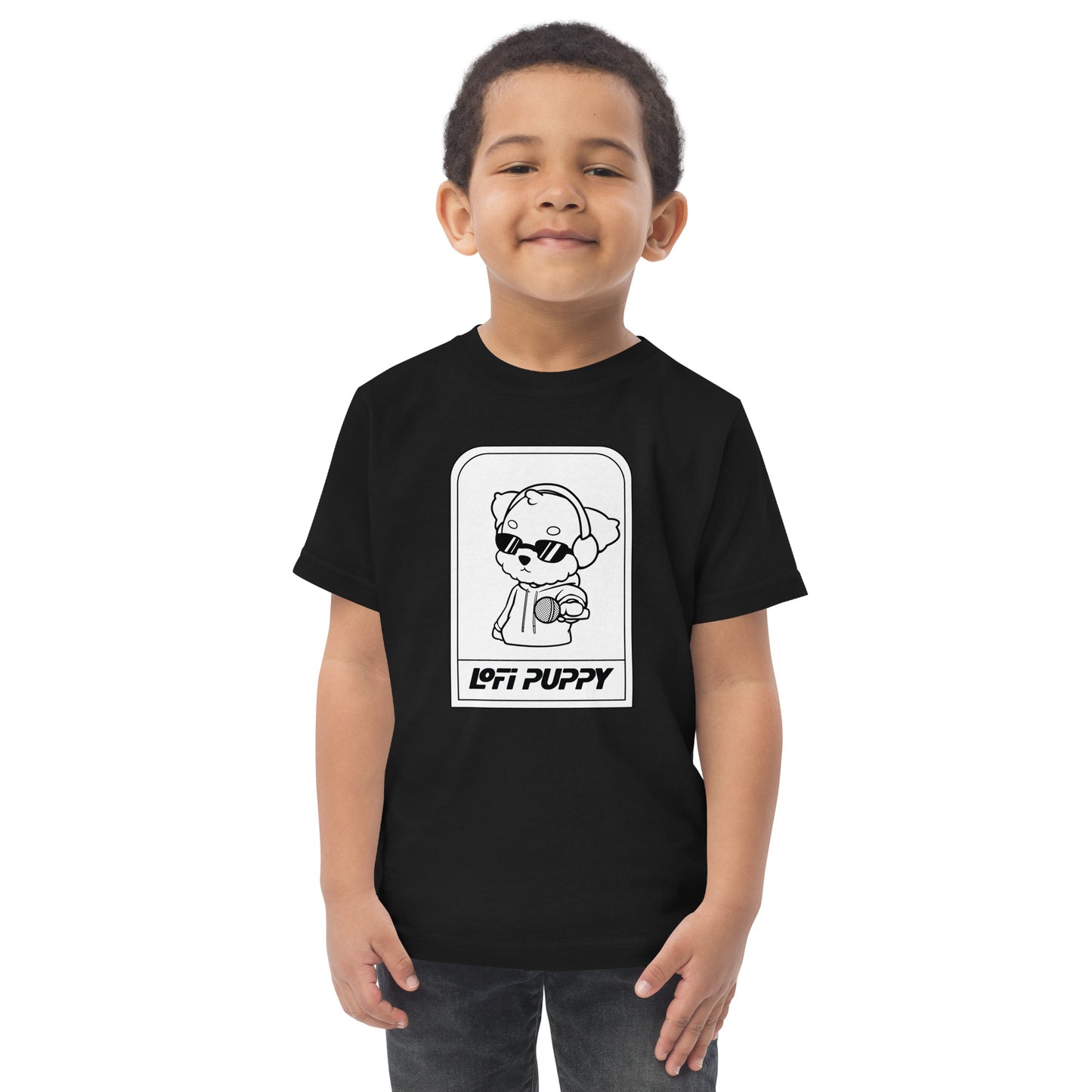 Lo-Fi Puppy B&W Toddler Jersey T-Shirt