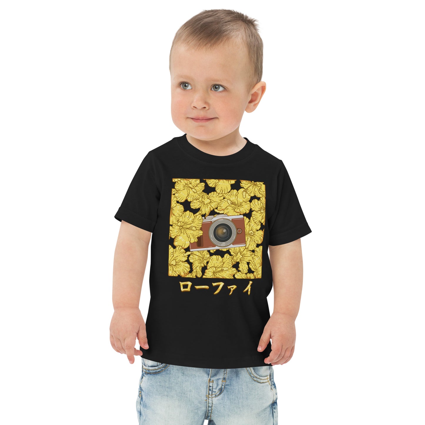 Gold Hibiscus Lo-Fi Camera Toddler Jersey T-Shirt