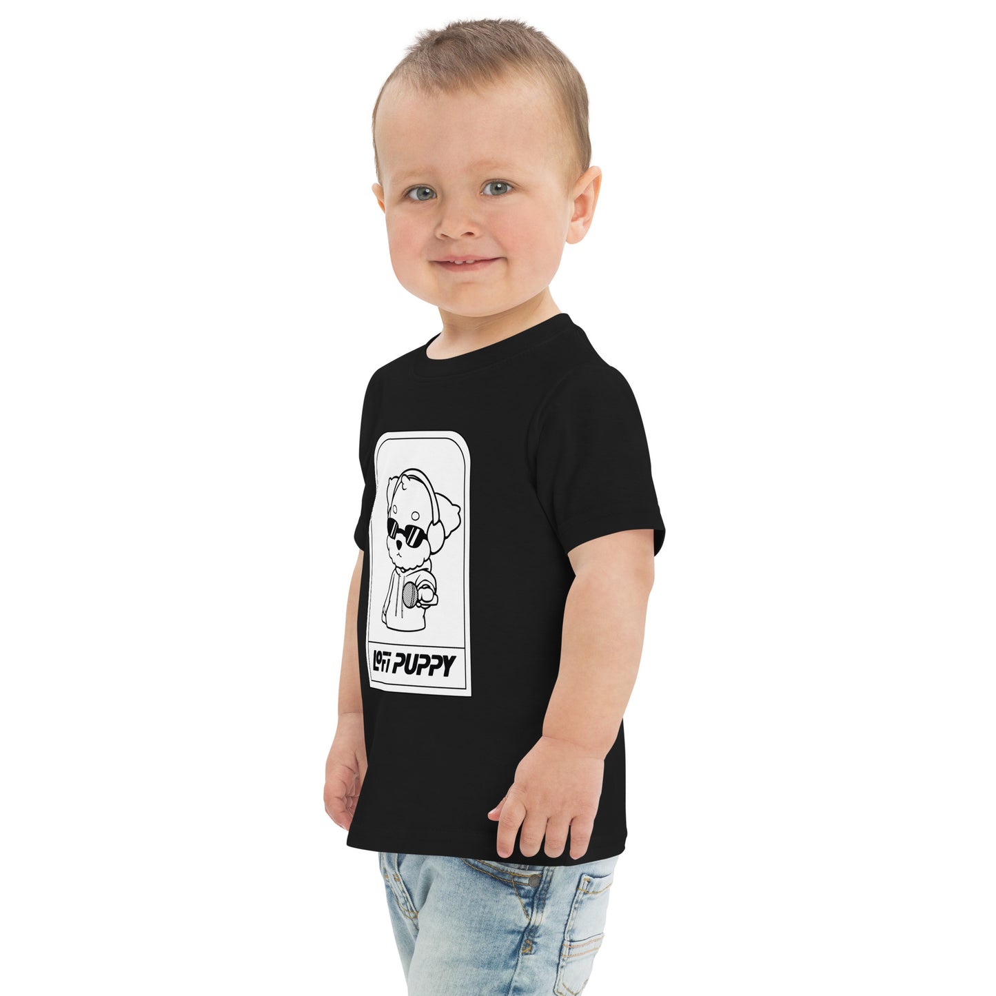 Lo-Fi Puppy B&W Toddler Jersey T-Shirt