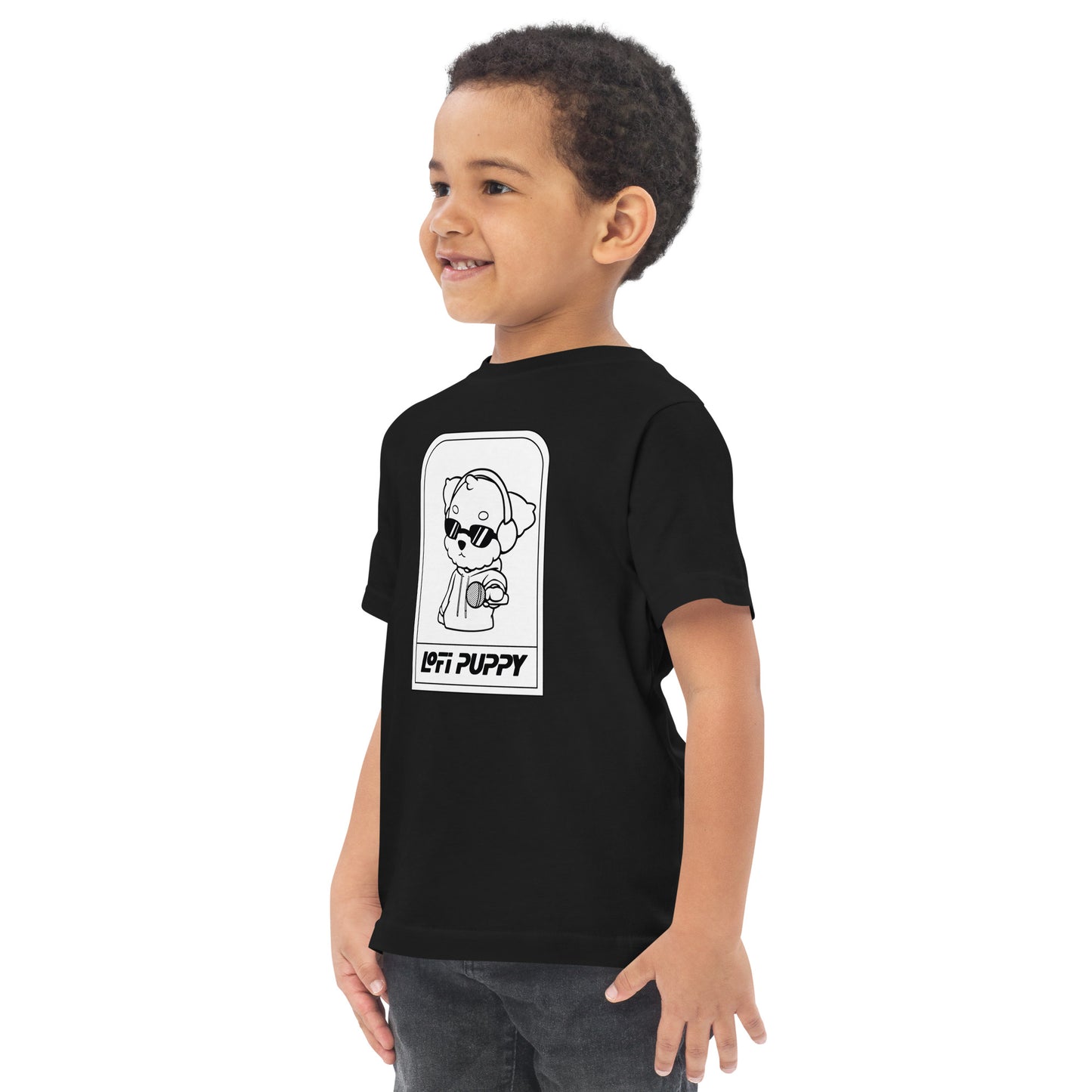 Lo-Fi Puppy B&W Toddler Jersey T-Shirt