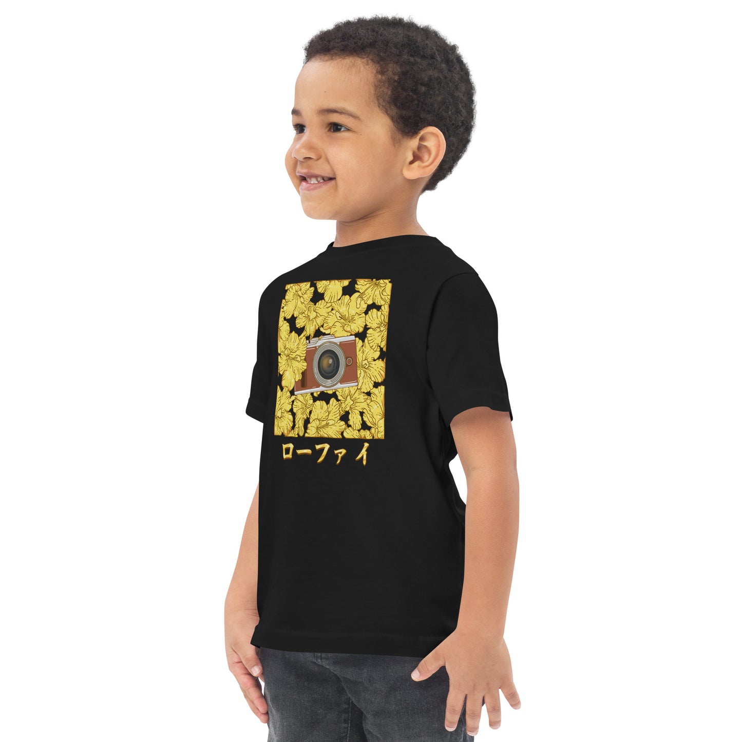 Gold Hibiscus Lo-Fi Camera Toddler Jersey T-Shirt