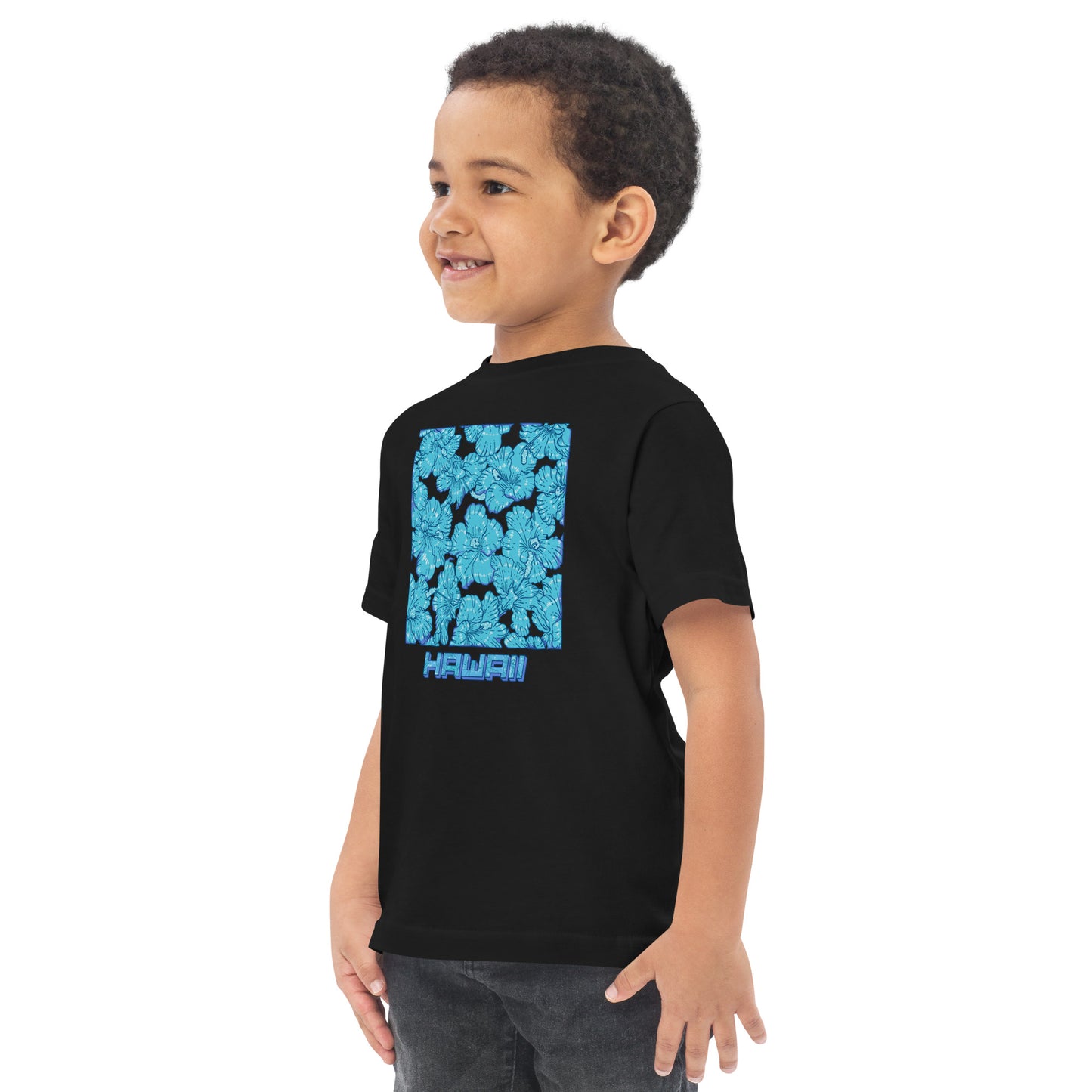 Blue Hibiscus Hawaii Toddler Jersey T-Shirt