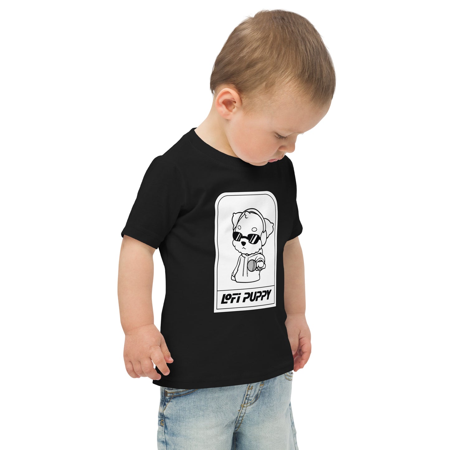 Lo-Fi Puppy B&W Toddler Jersey T-Shirt