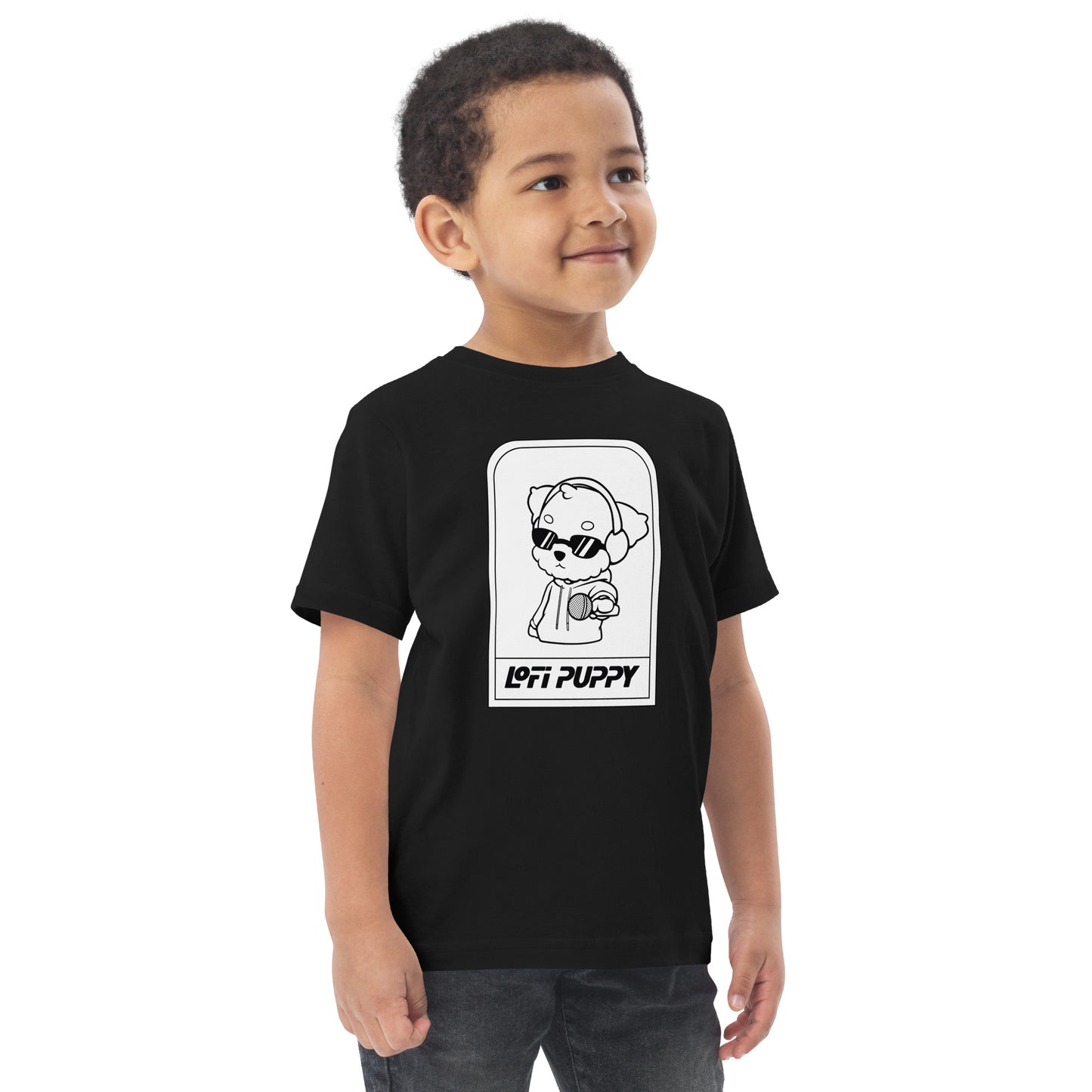 Lo-Fi Puppy B&W Toddler Jersey T-Shirt