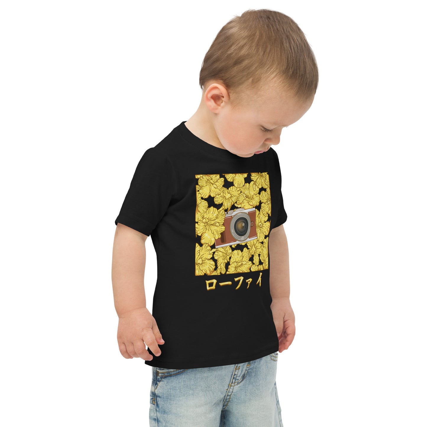 Gold Hibiscus Lo-Fi Camera Toddler Jersey T-Shirt