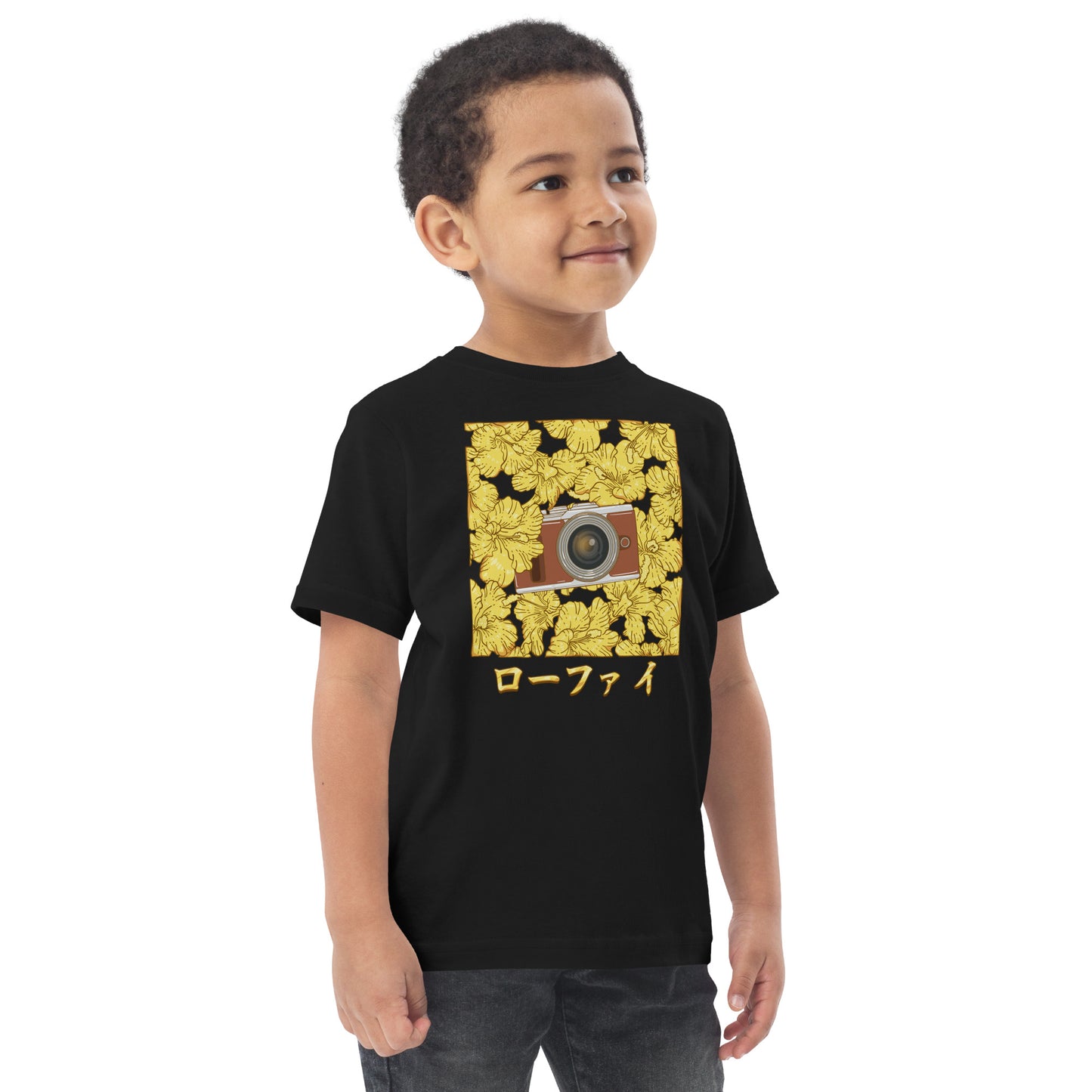 Gold Hibiscus Lo-Fi Camera Toddler Jersey T-Shirt