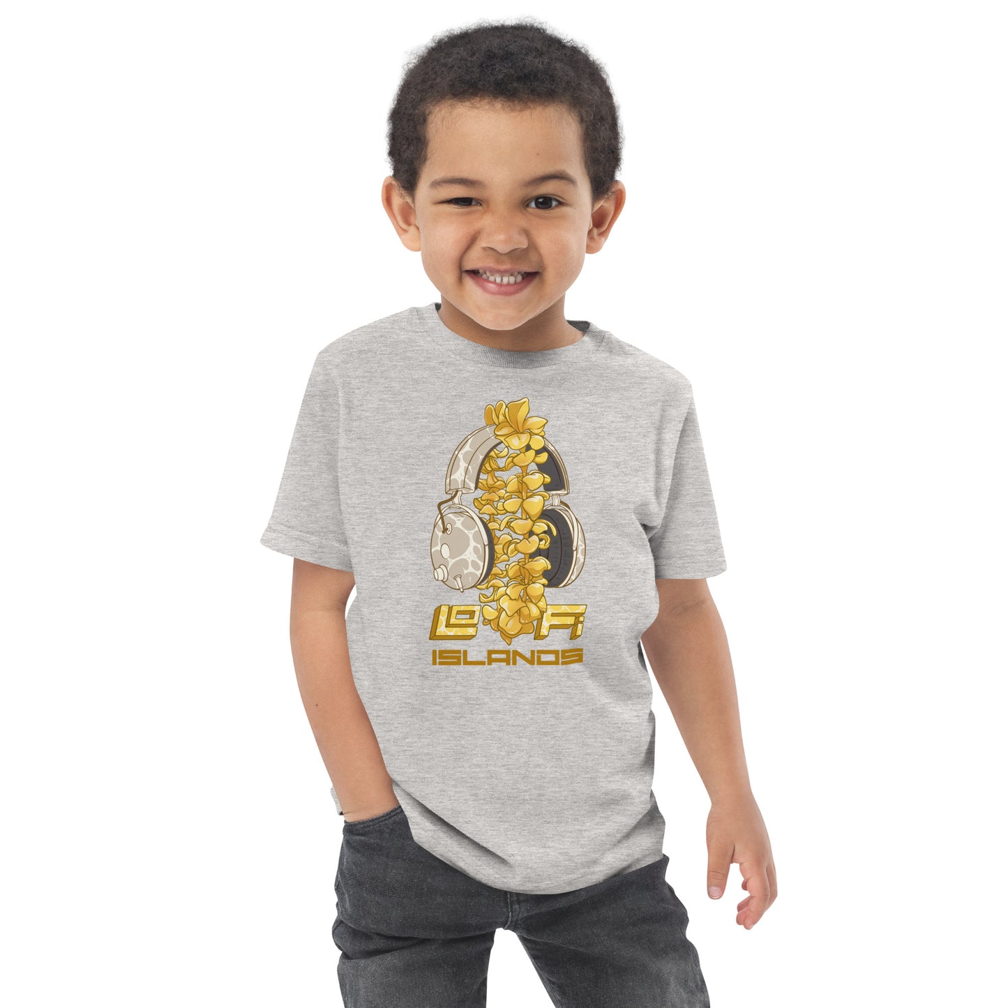 Lo-Fi Headphones Gold Lei Toddler Jersey T-Shirt