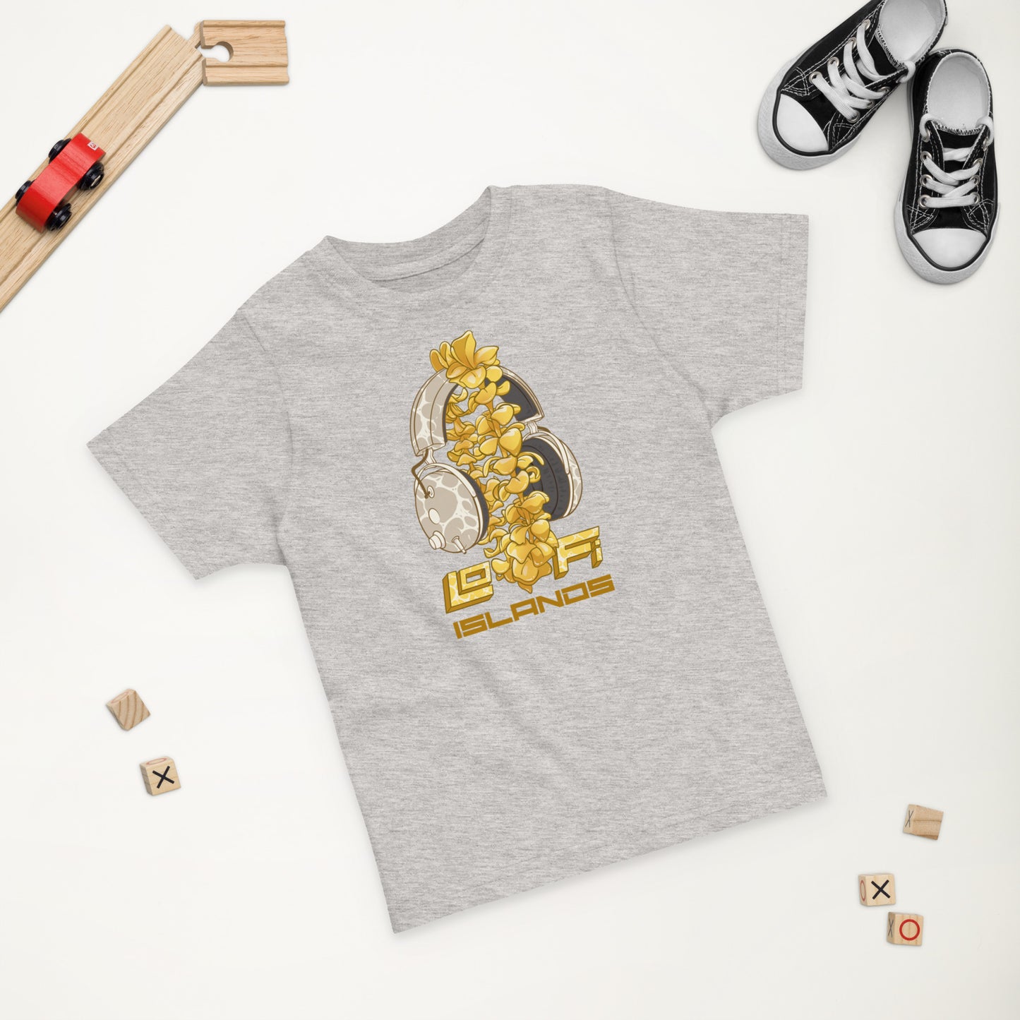 Lo-Fi Headphones Gold Lei Toddler Jersey T-Shirt