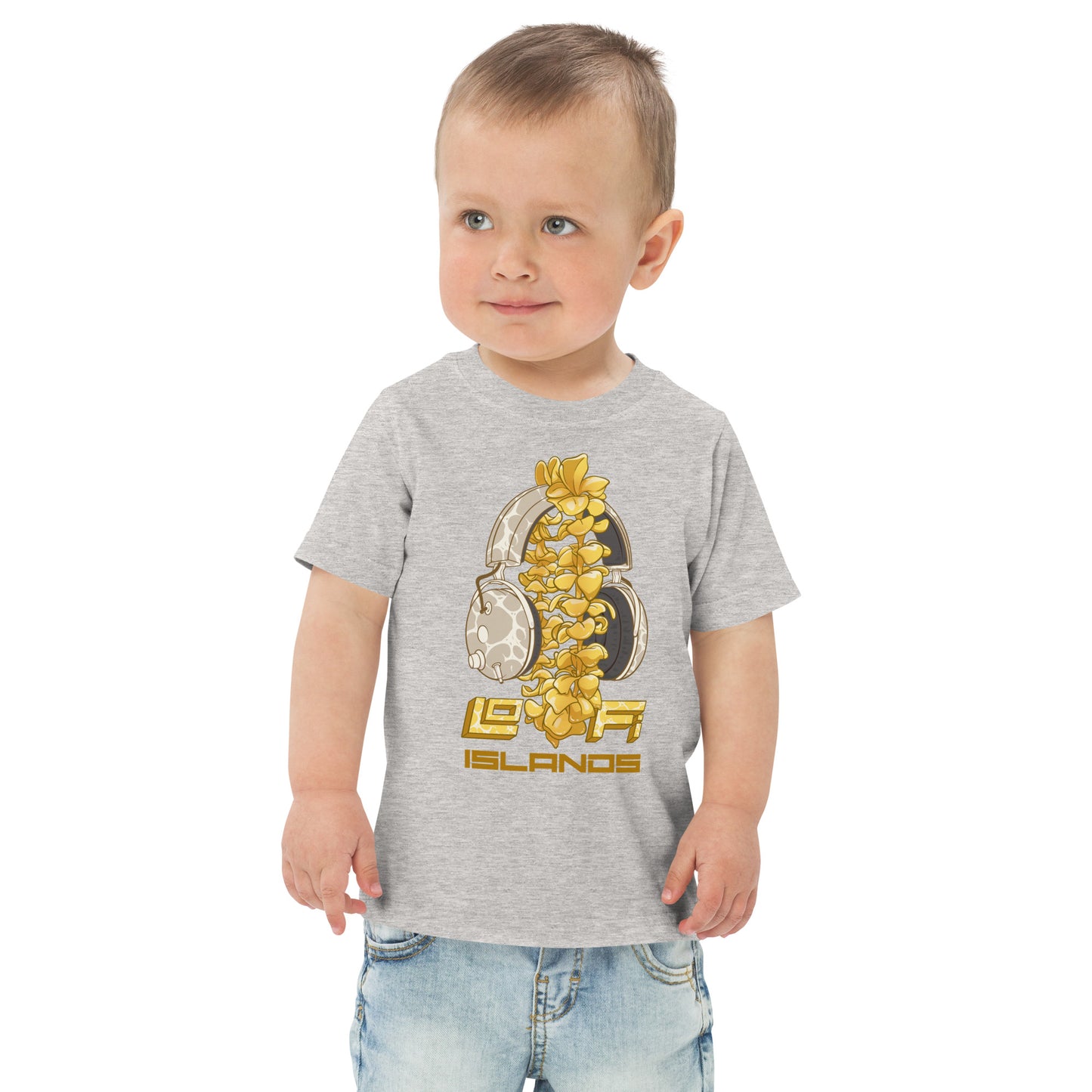 Lo-Fi Headphones Gold Lei Toddler Jersey T-Shirt