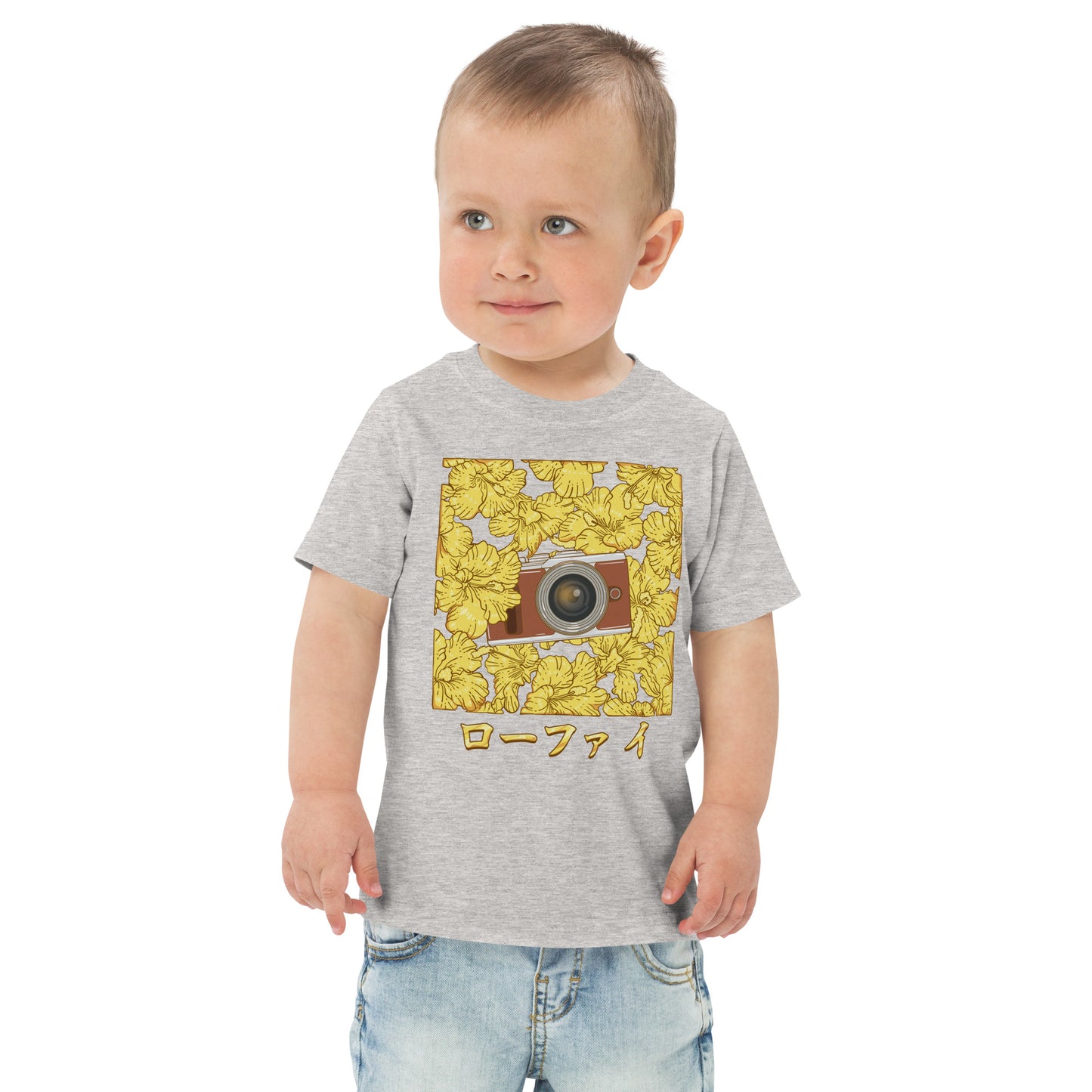 Gold Hibiscus Lo-Fi Camera Toddler Jersey T-Shirt