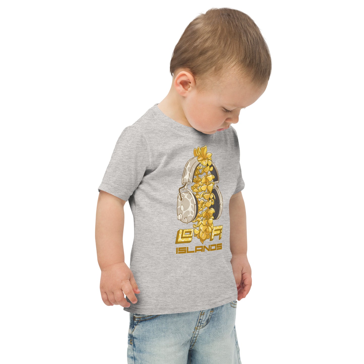 Lo-Fi Headphones Gold Lei Toddler Jersey T-Shirt