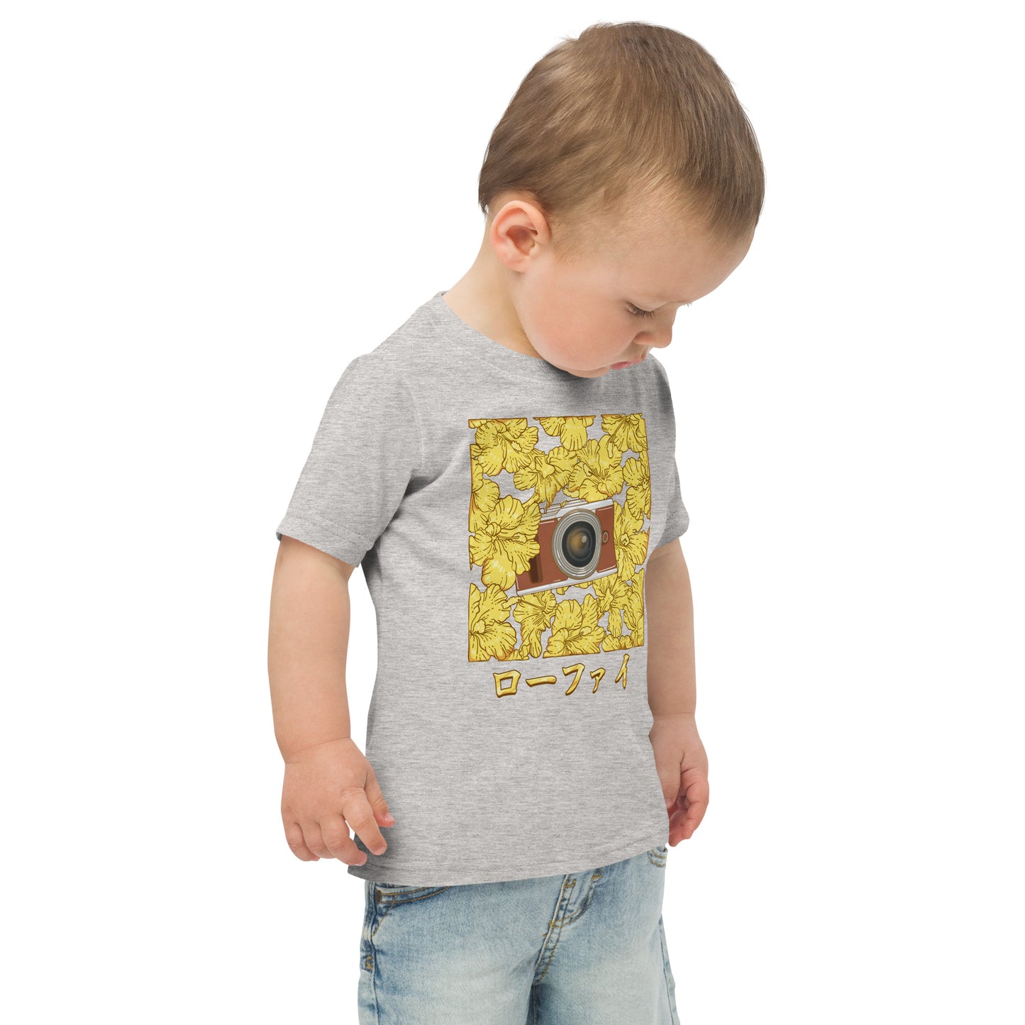 Gold Hibiscus Lo-Fi Camera Toddler Jersey T-Shirt