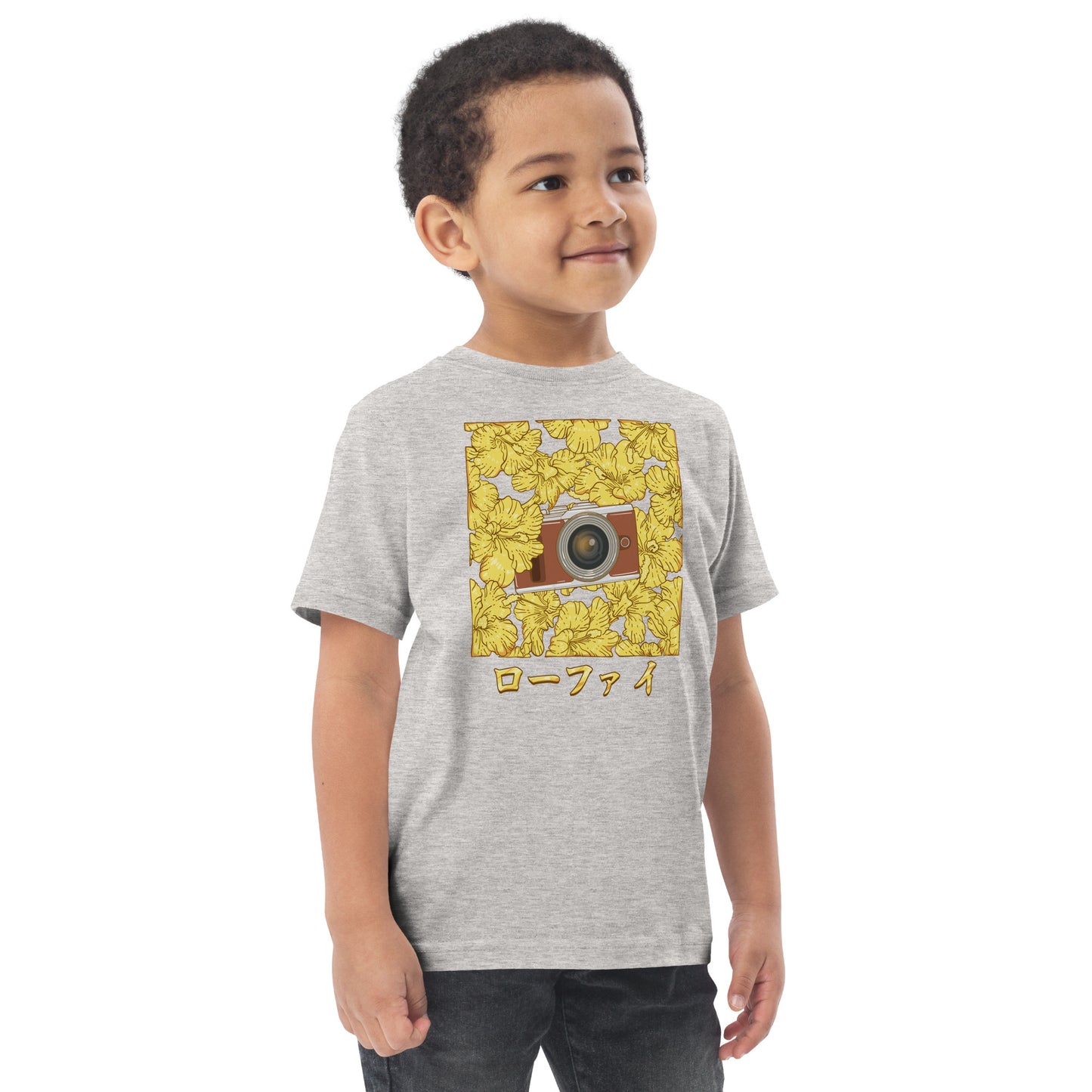 Gold Hibiscus Lo-Fi Camera Toddler Jersey T-Shirt