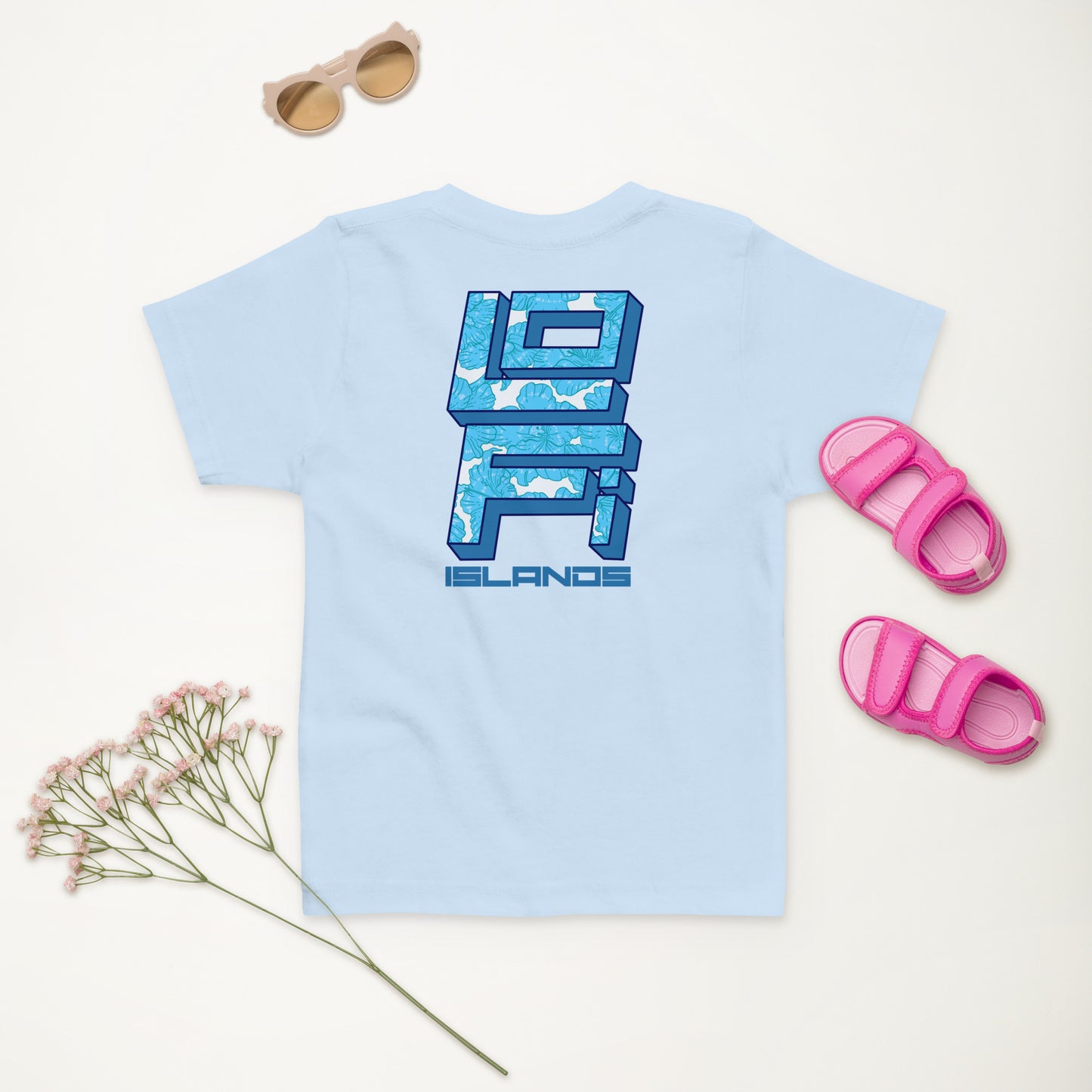 Blue Hibiscus Hawaii Toddler Jersey T-Shirt