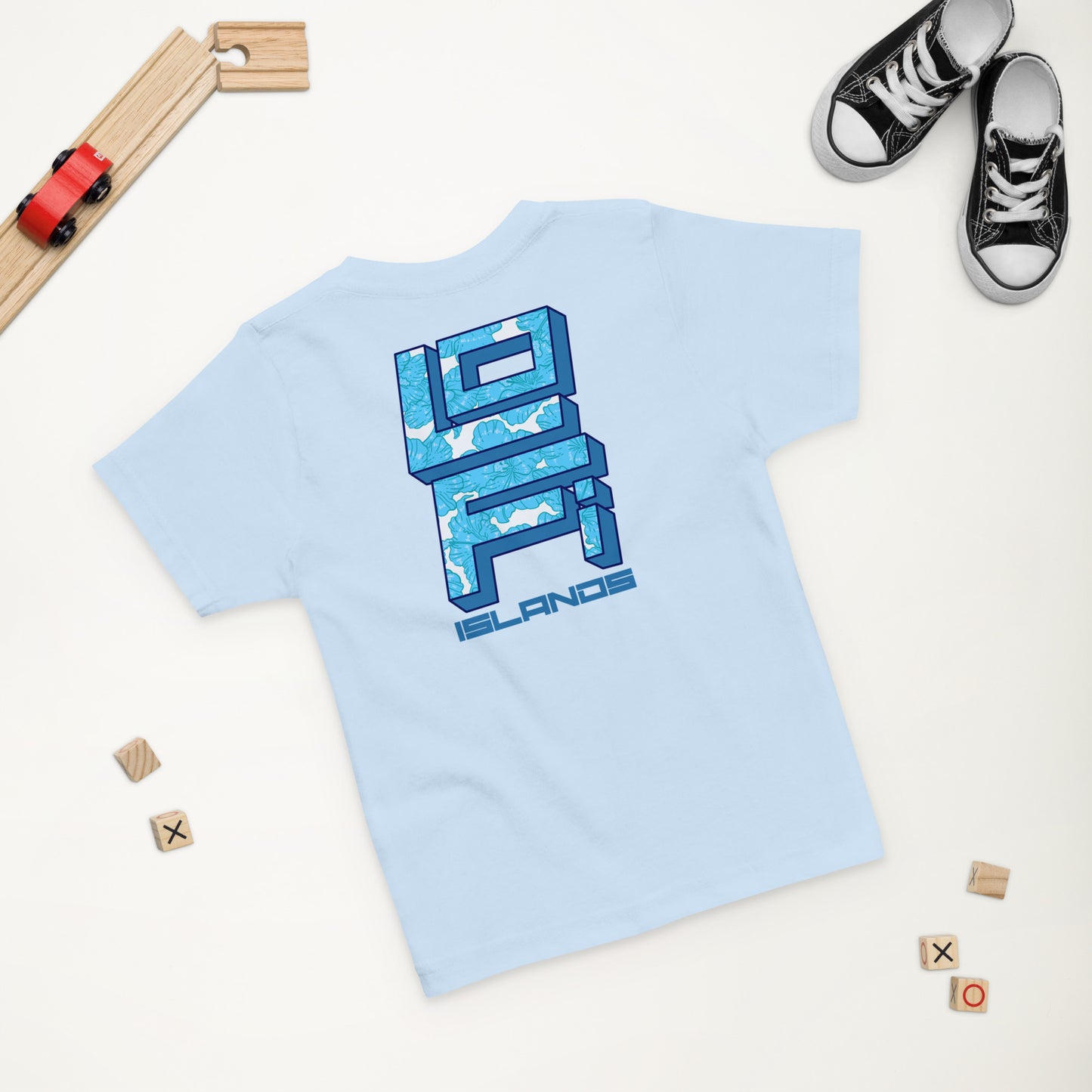 Blue Hibiscus Hawaii Toddler Jersey T-Shirt