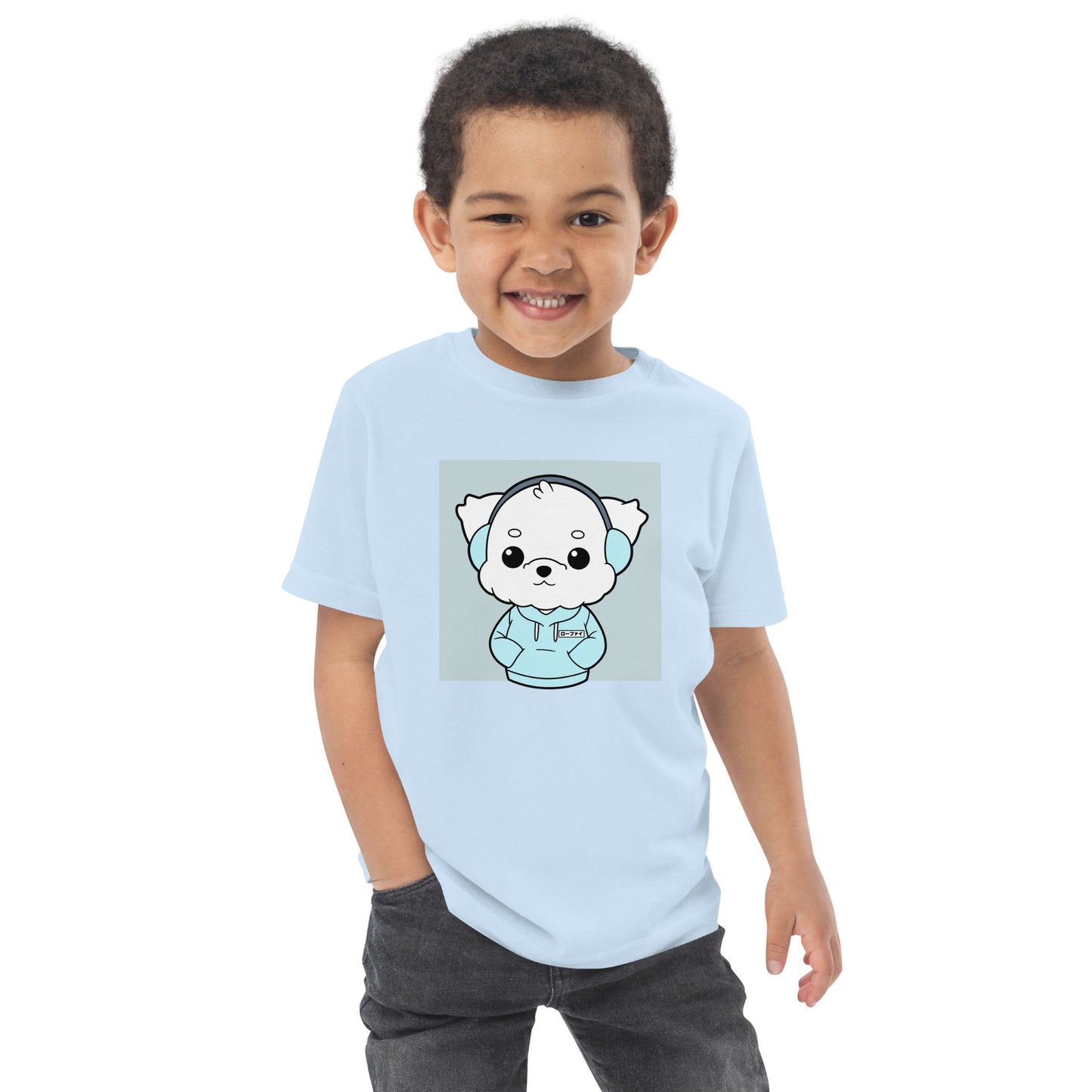 Lo-Fi Puppy Blue Toddler Jersey T-Shirt